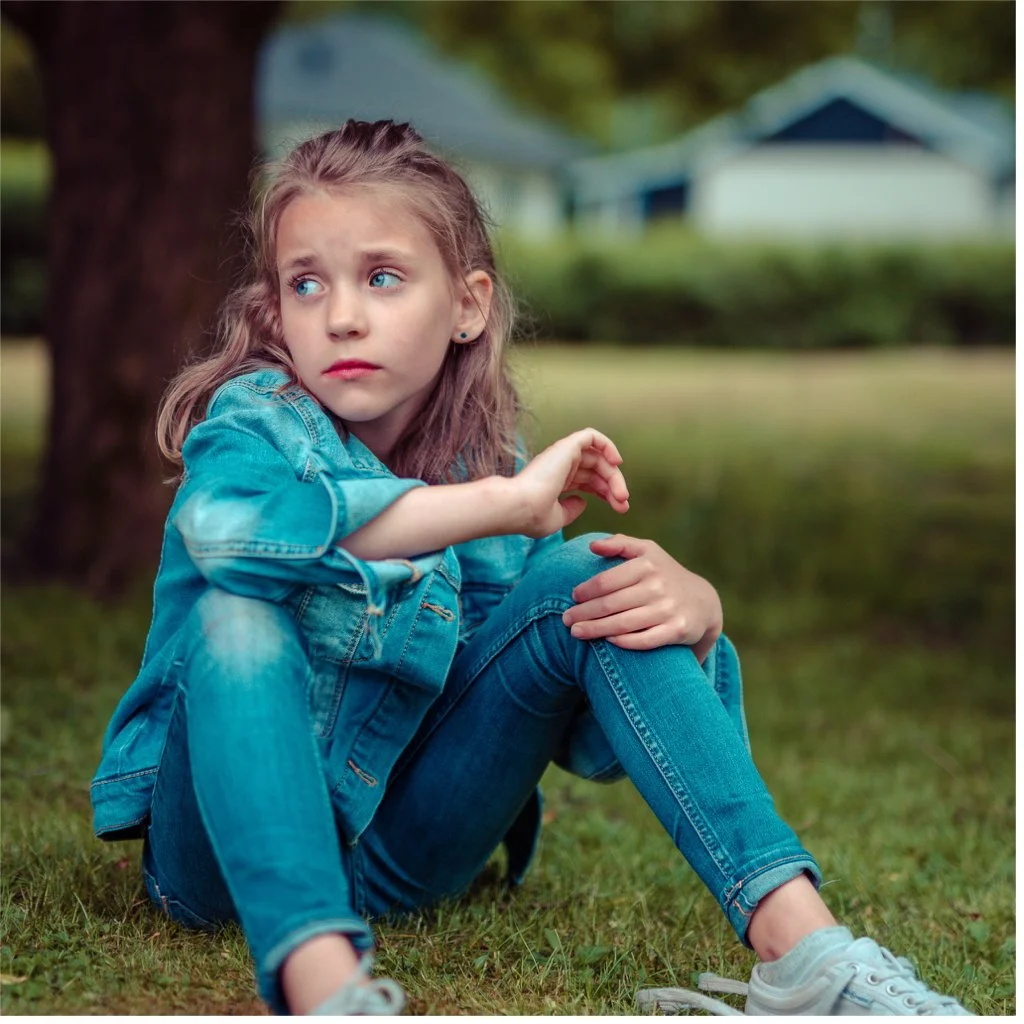 Girl worried about her lies.