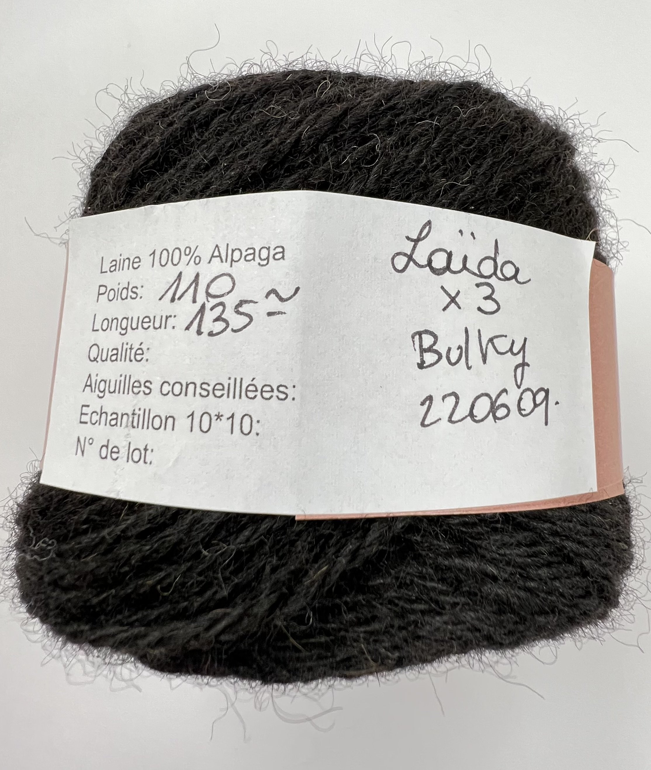 Pelote De Laine Alpaga 100% Orange - Réf. 254, Marque Plassard, Made In France