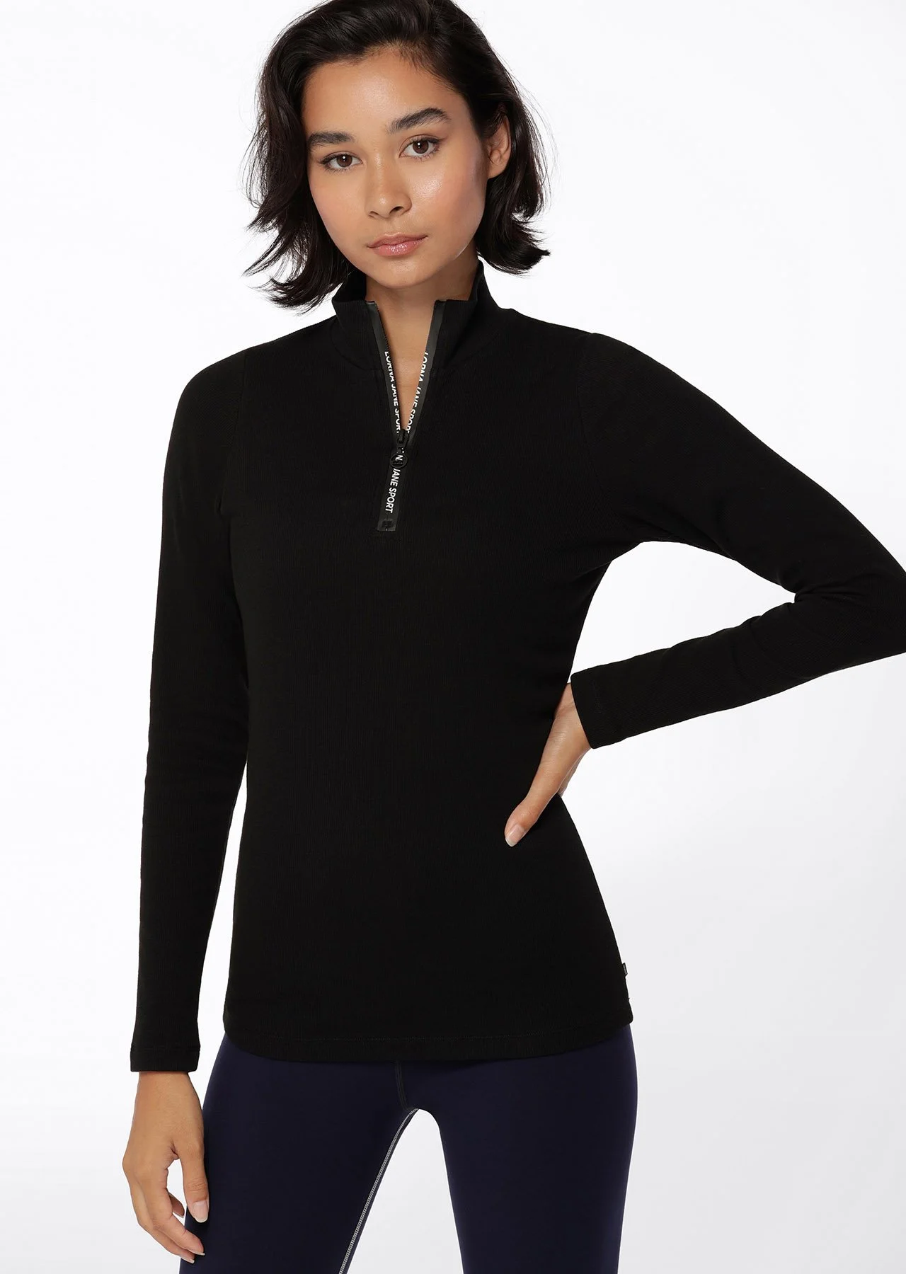 HALF ZIP ICONIC LONG SLEEVE TOP