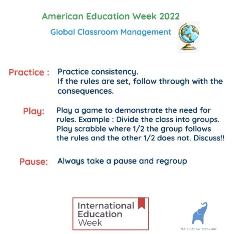 Happy Monday!!!

As we near the end of the education week here are a few of the classroom mantras you can follow. We also would like to remind you that everything you do as an individual in a classroom is appreciated. The rest are just aids to make t