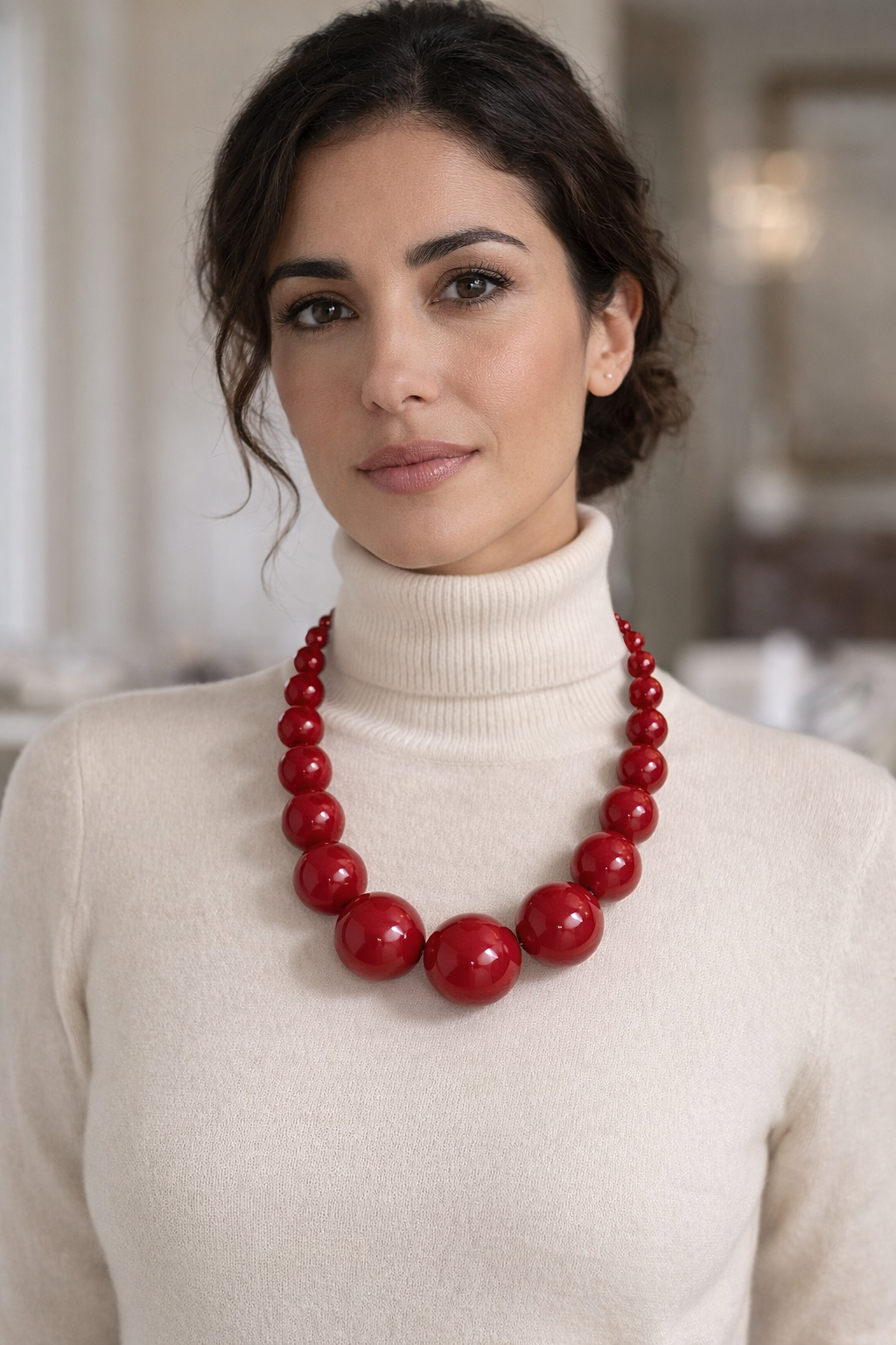 "Afrodite" the Murano Blown Glass Necklace with 21 Graduated Beads