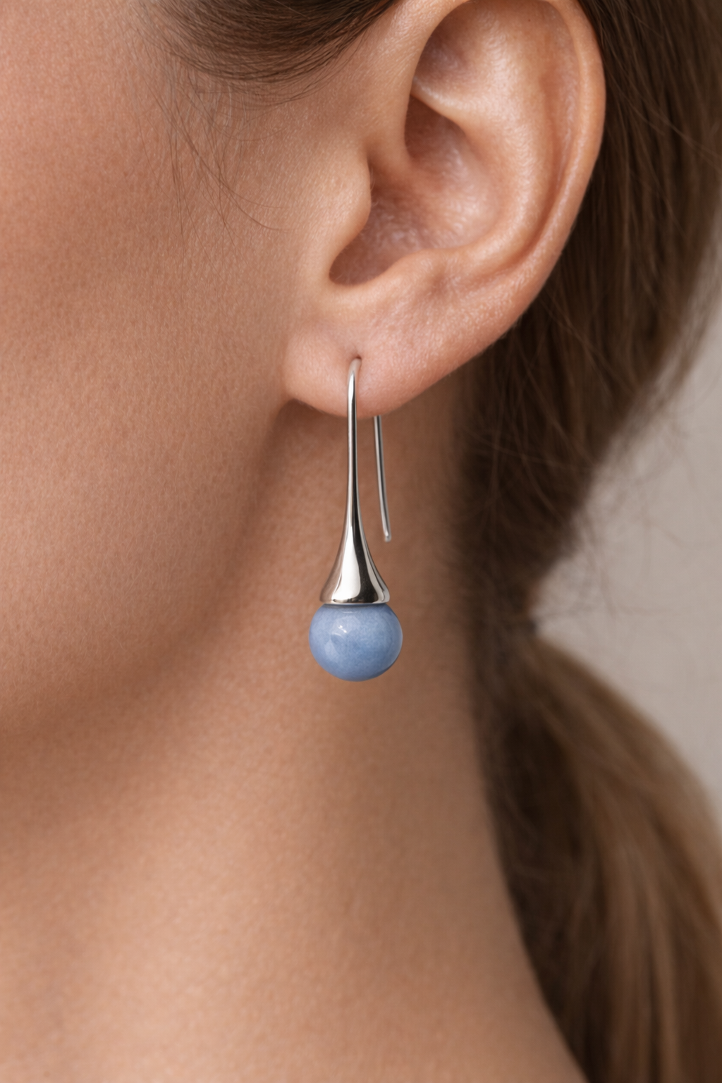 Minimal Murano Glass Bead Drop Earrings