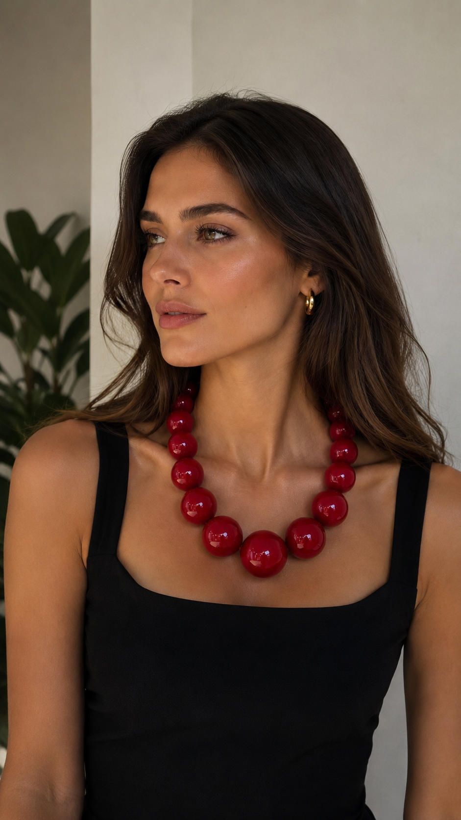"Afrodite" the Murano Blown Glass Necklace with 21 Graduated Beads