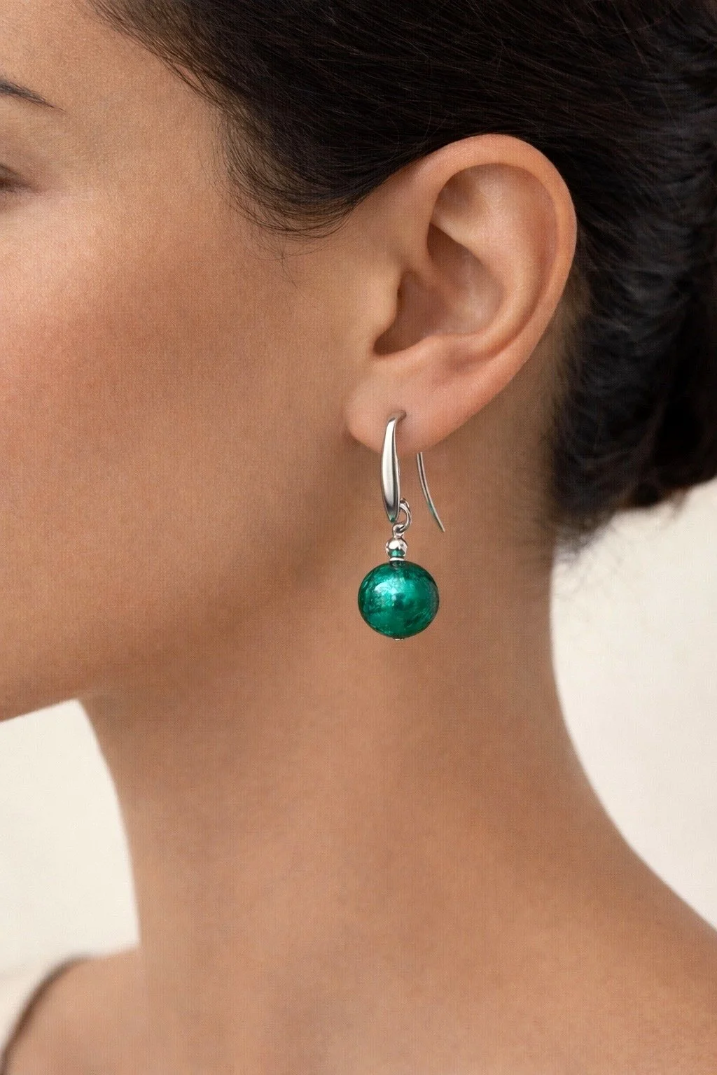 Murano Glass Sphere Drop Earrings