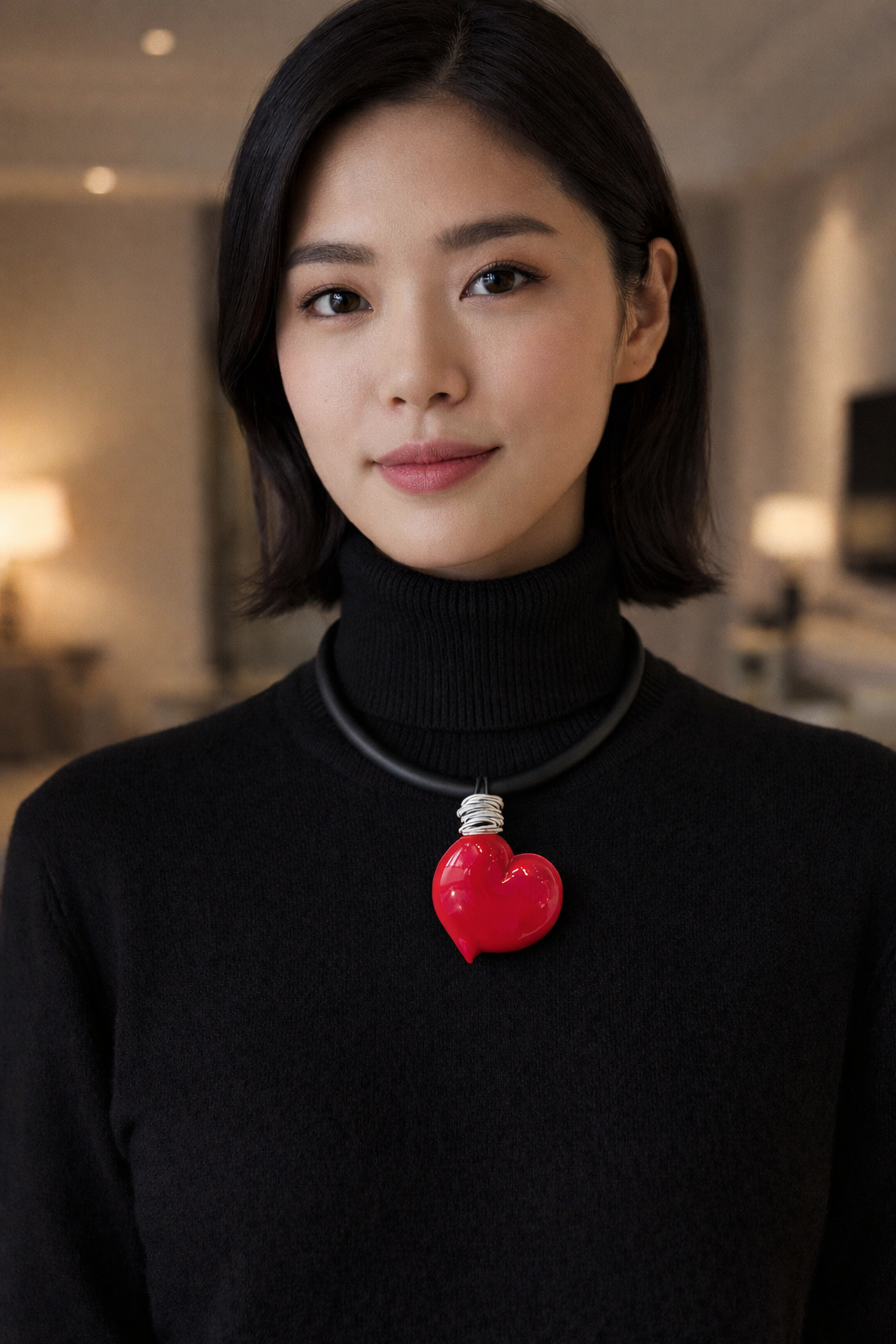 "Selene" the Murano Glass Heart Pendant Necklace