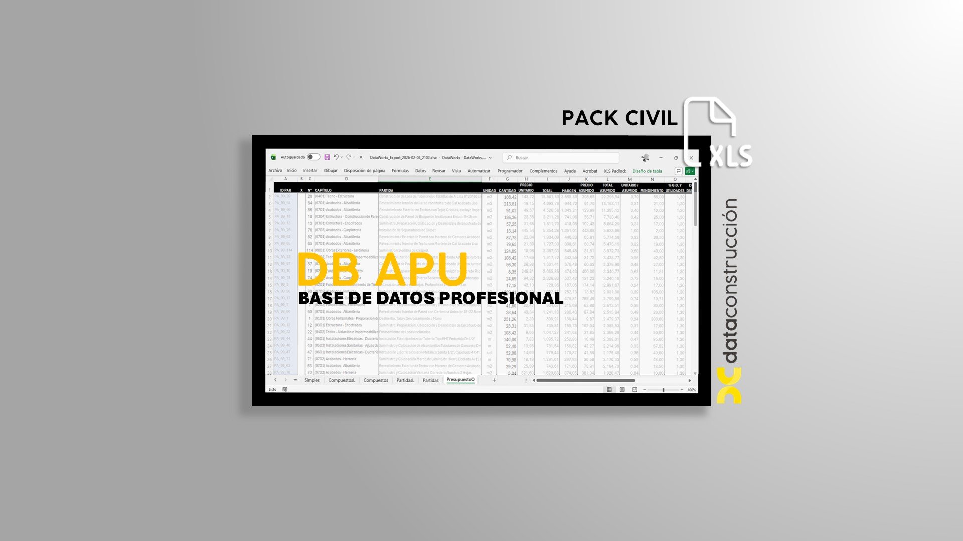 DB APU XLS — Pack Civil Venezuela — Trimestre 1/2026 Enero a Marzo