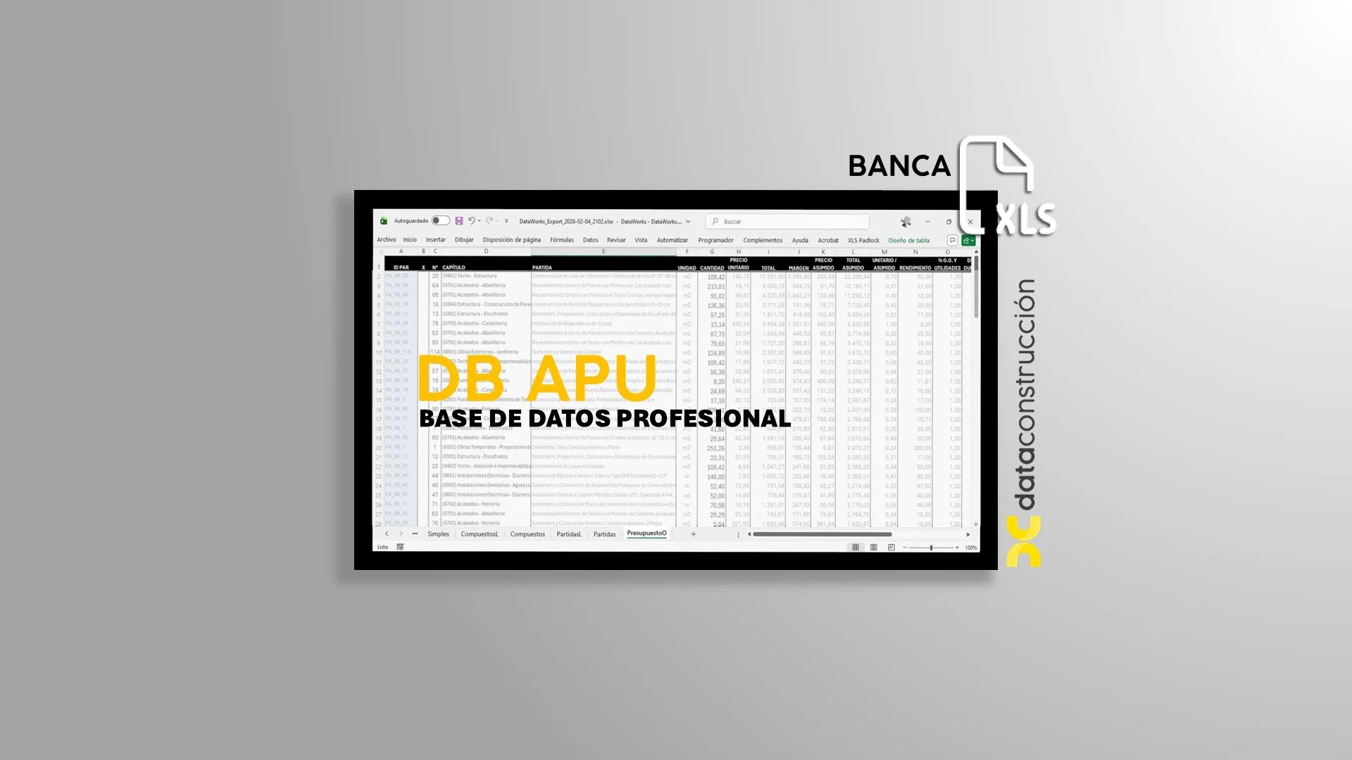 DB APU XLS — Banca Venezuela | Edición Trimestral (Enero–Marzo)
