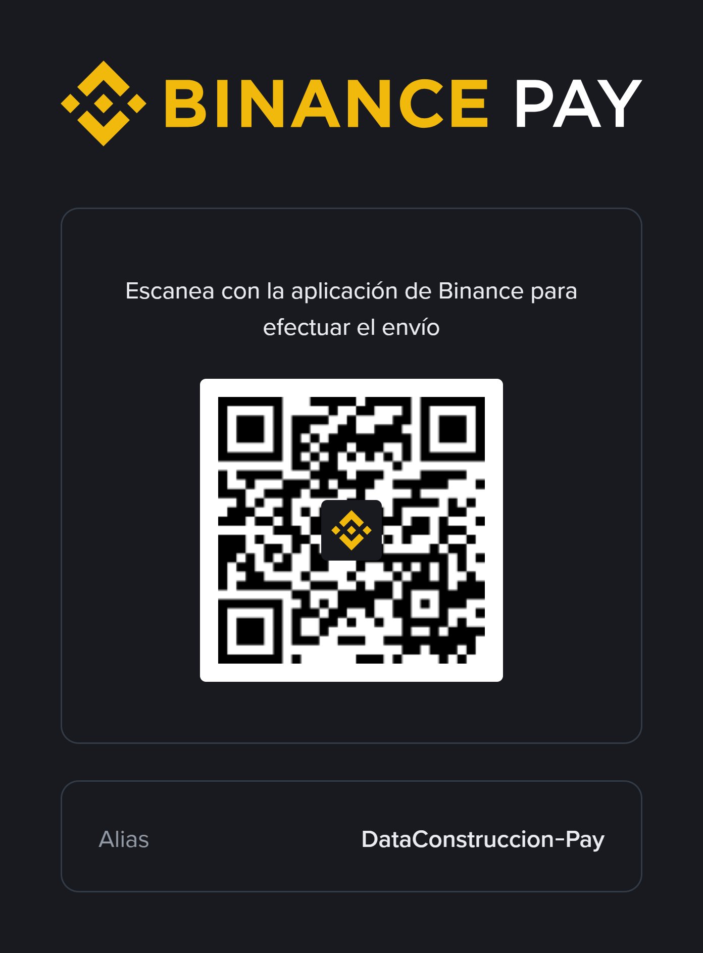 Binance Pay QR Code DataConstruccion-Pay
