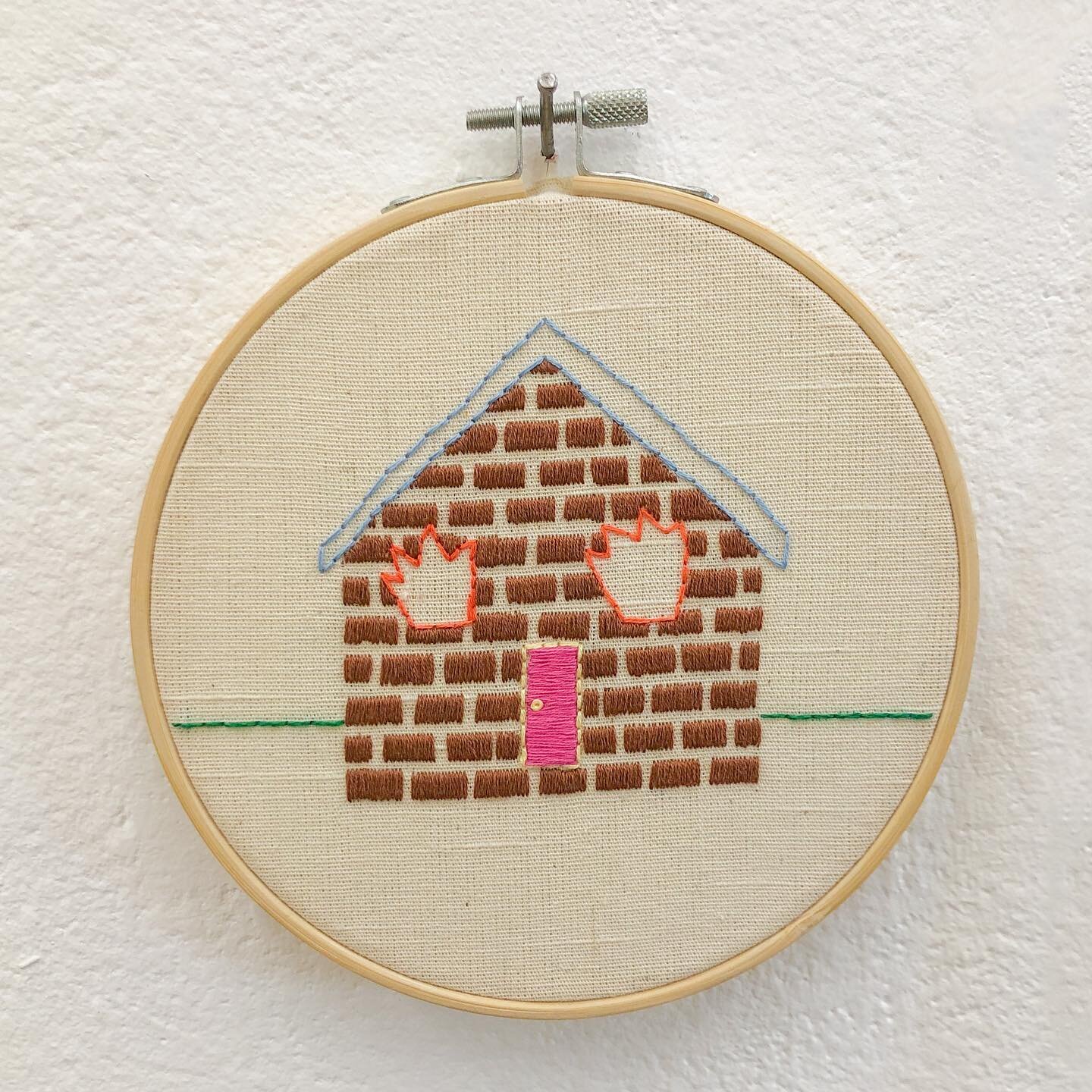 This random text post has inspired so much of my work this semester&hellip; anyways here&rsquo;s a little embroidered house burning 🏠🔥