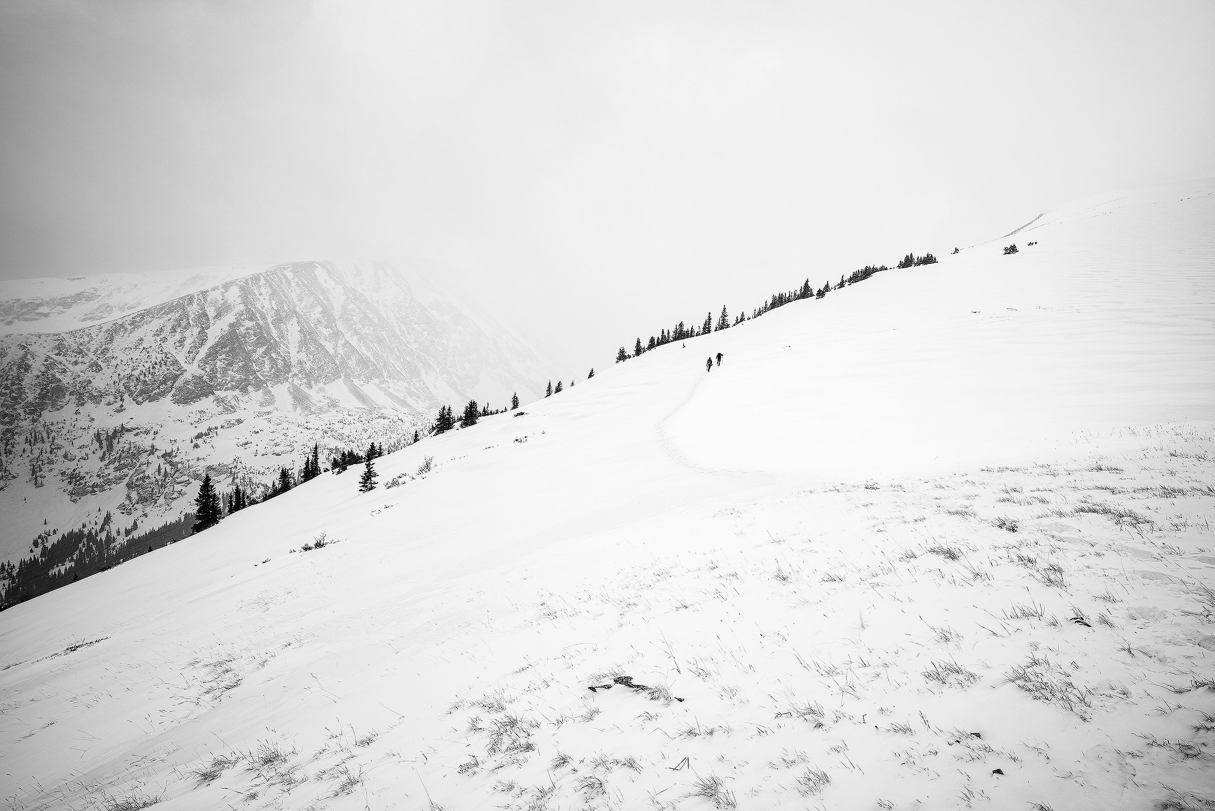 Two fellow Mountaineers attempting a winter summit of Quandary Peak (14,271') in Colorado