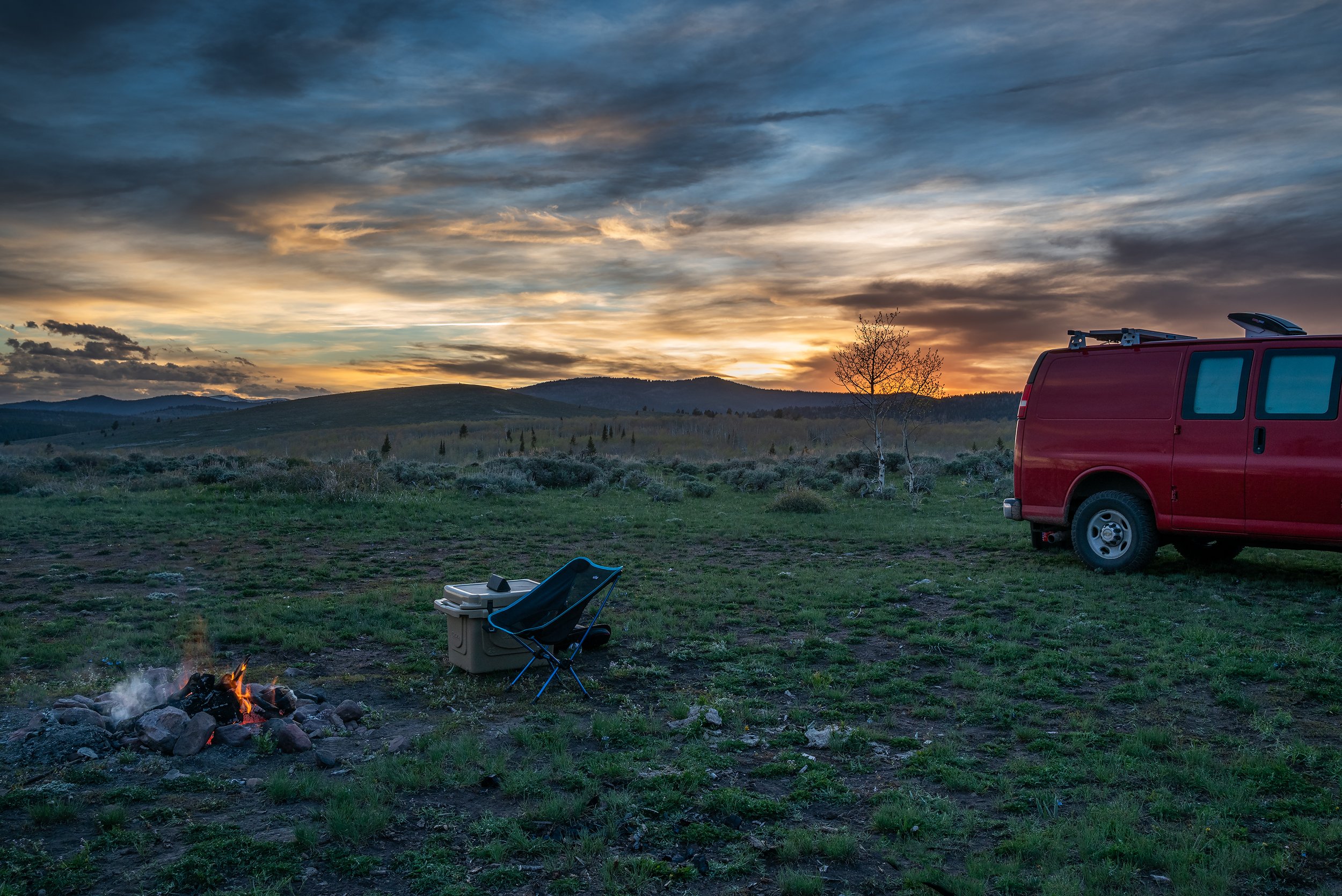Van Camping Outside Vernal, Utah