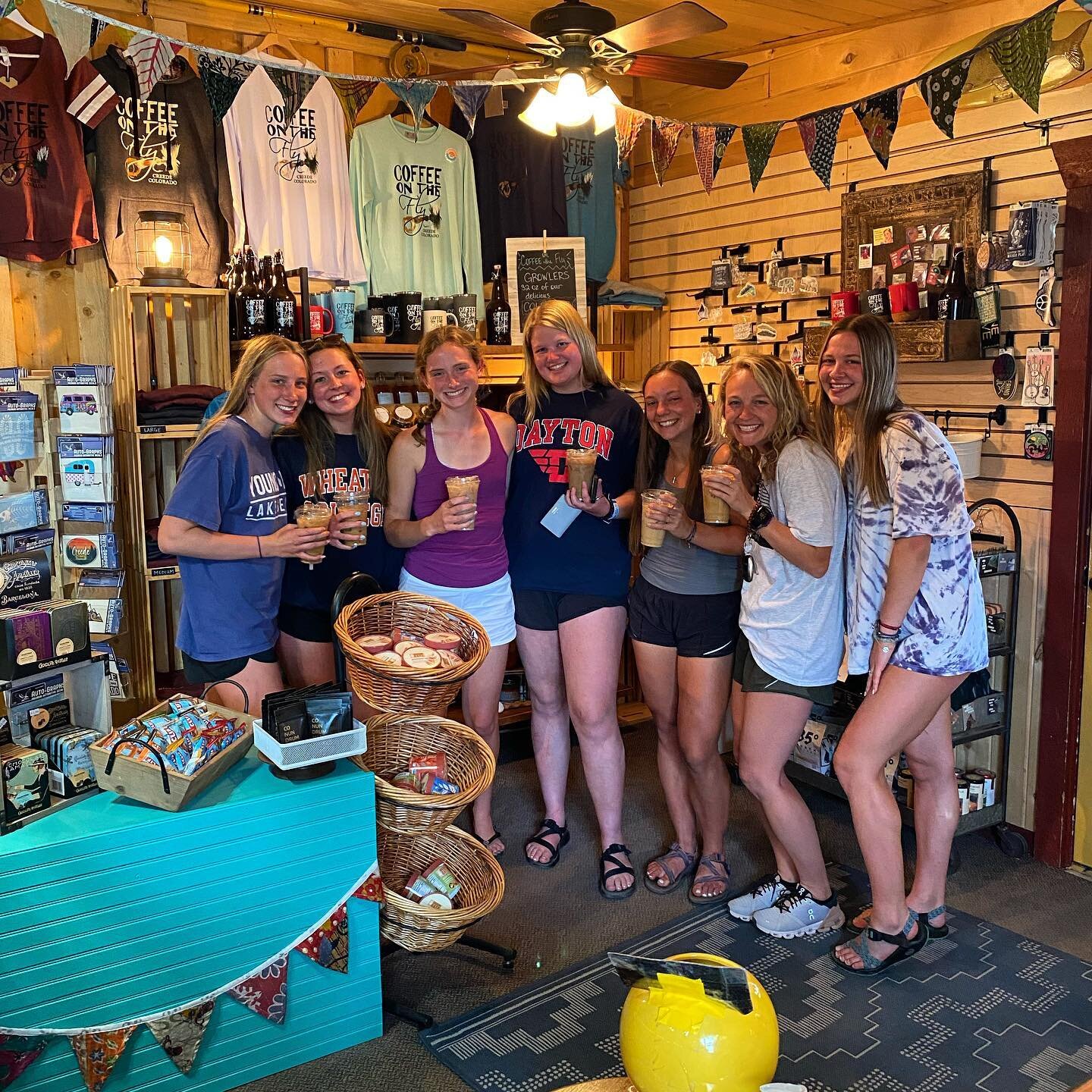 Look @ these cute ladies...all the way from Chicago. Thank you Young Life for supporting local businesses!! #younglife #caffienatingcreede #35northcoffee #mountainlife #stayelevated