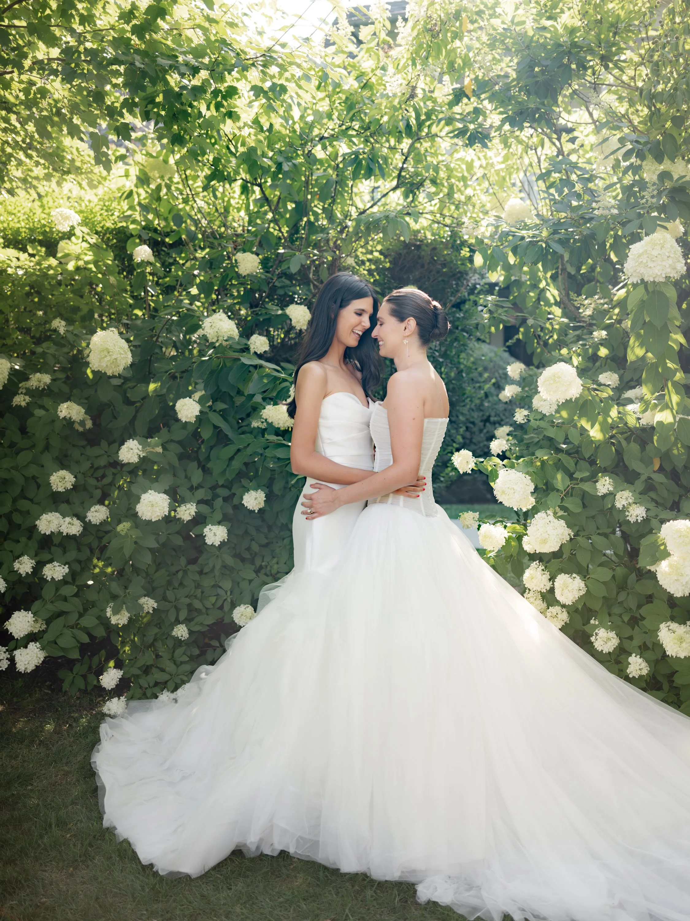 modern meets ethereal bridal gown styles lush garden wedding in new york by beth chapman styling