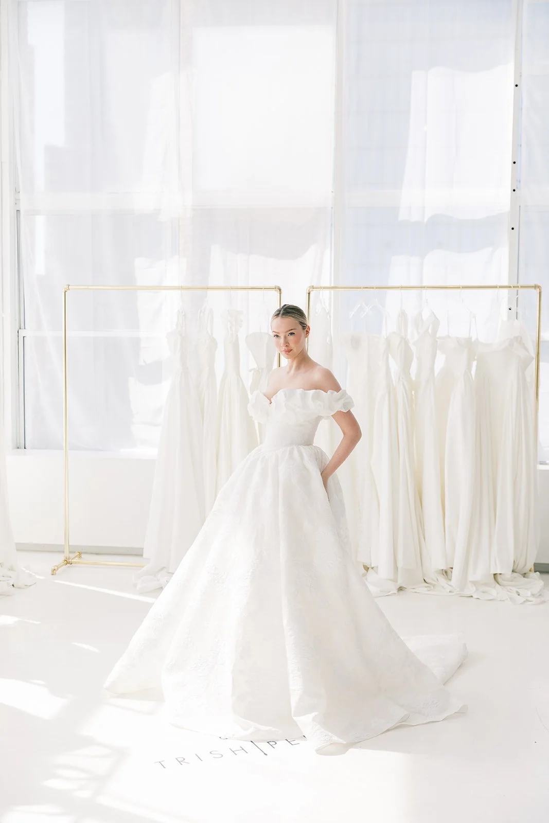 ruffle wedding dress top bridal trends trish peng