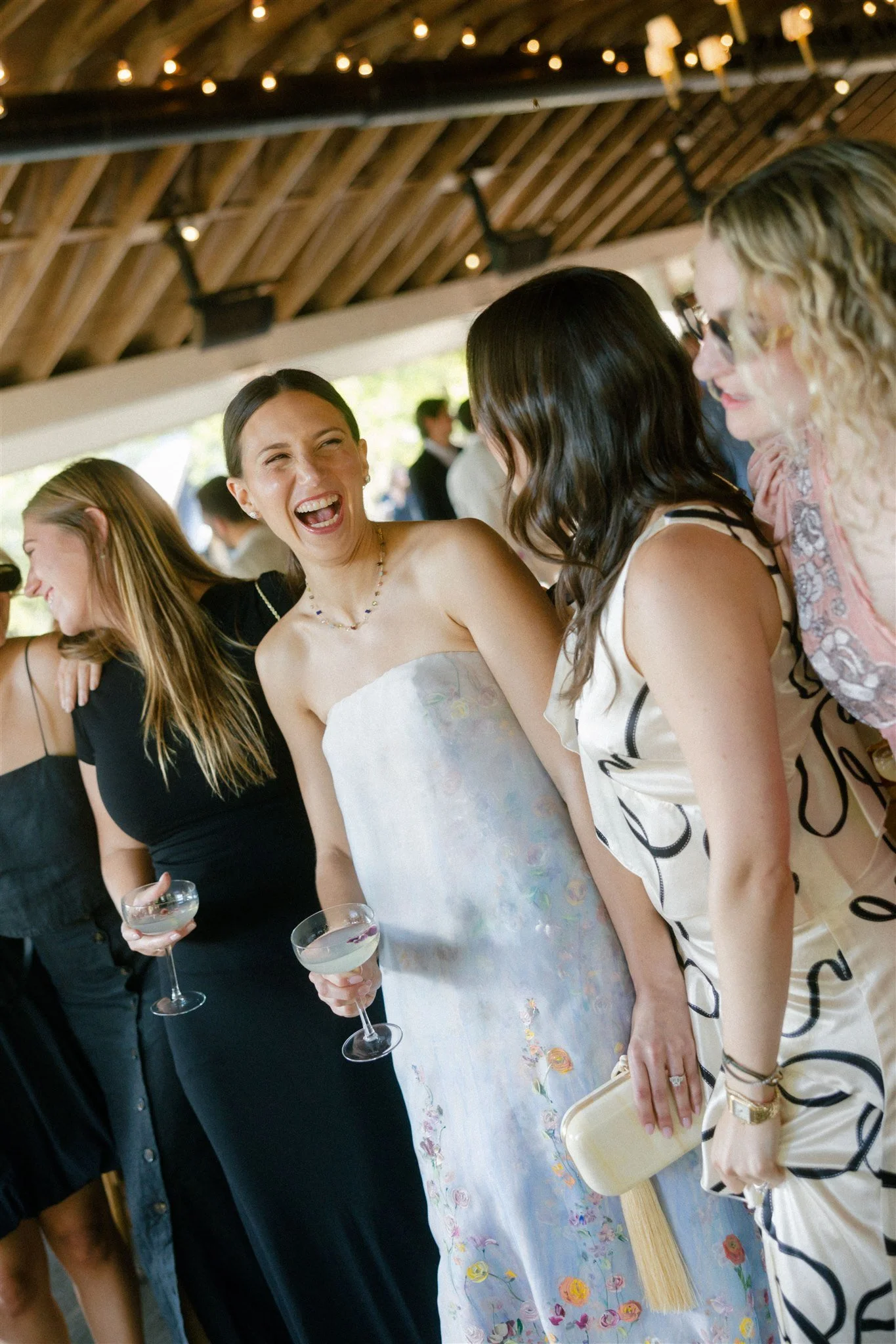 camp inspired wedding rehearsal dinner hand painted Danielle frankel gown dressing services by beth chapman styling