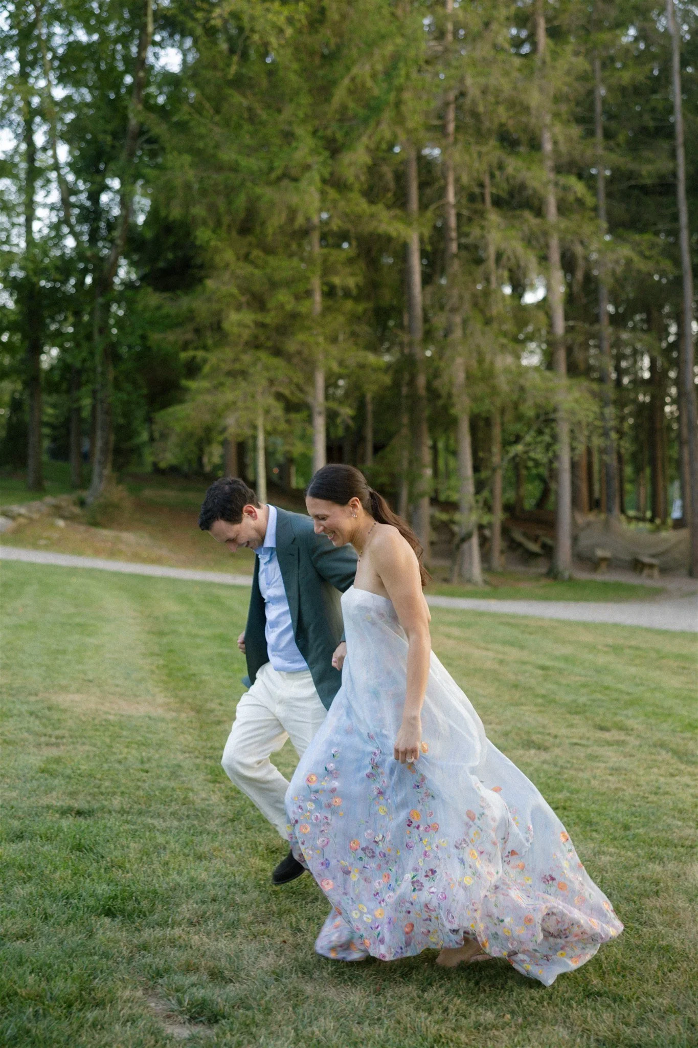 camp inspired wedding rehearsal dinner hand painted Danielle frankel gown dressing services by beth chapman styling