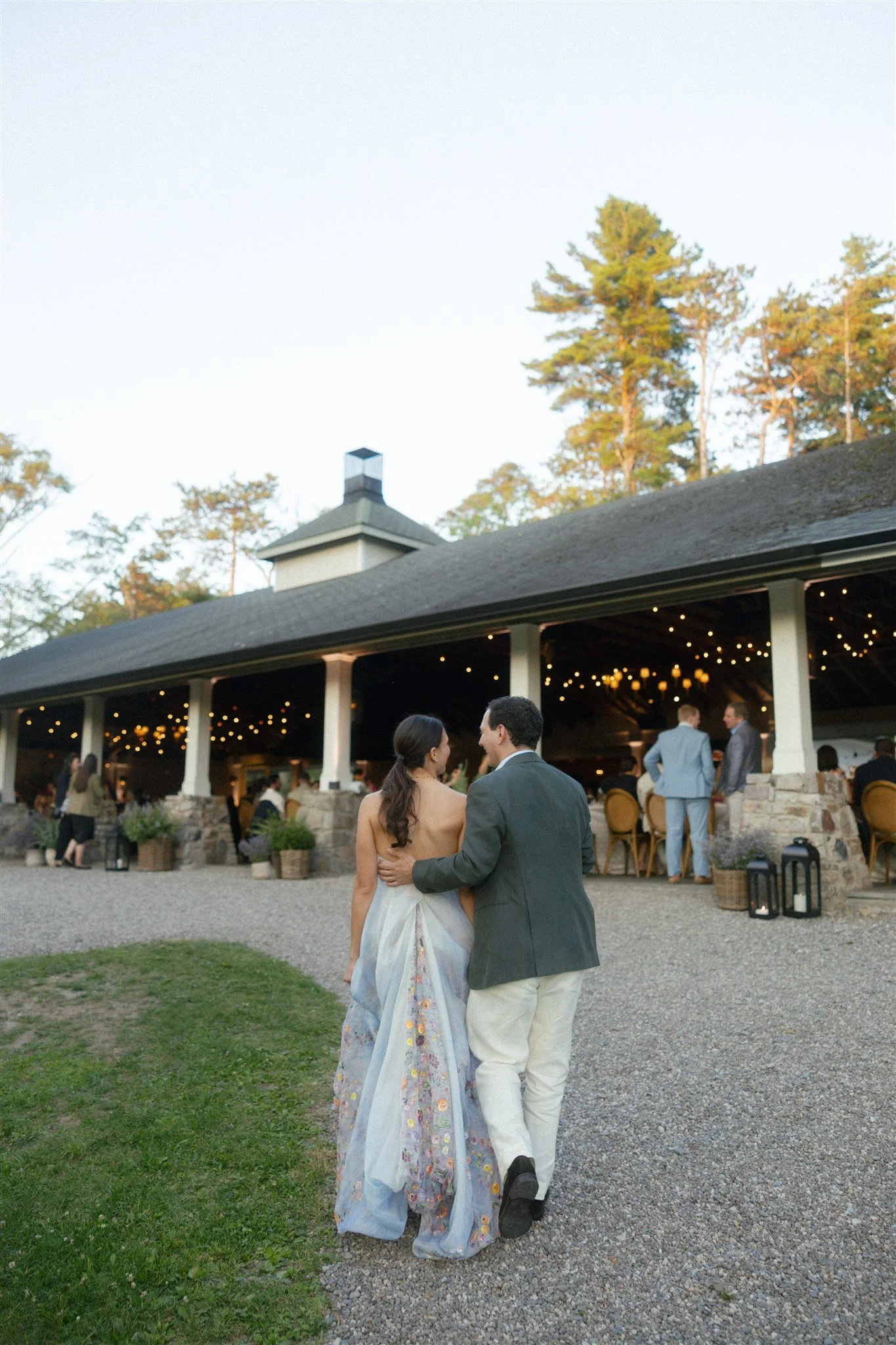 camp inspired wedding rehearsal dinner hand painted Danielle frankel gown dressing services by beth chapman styling
