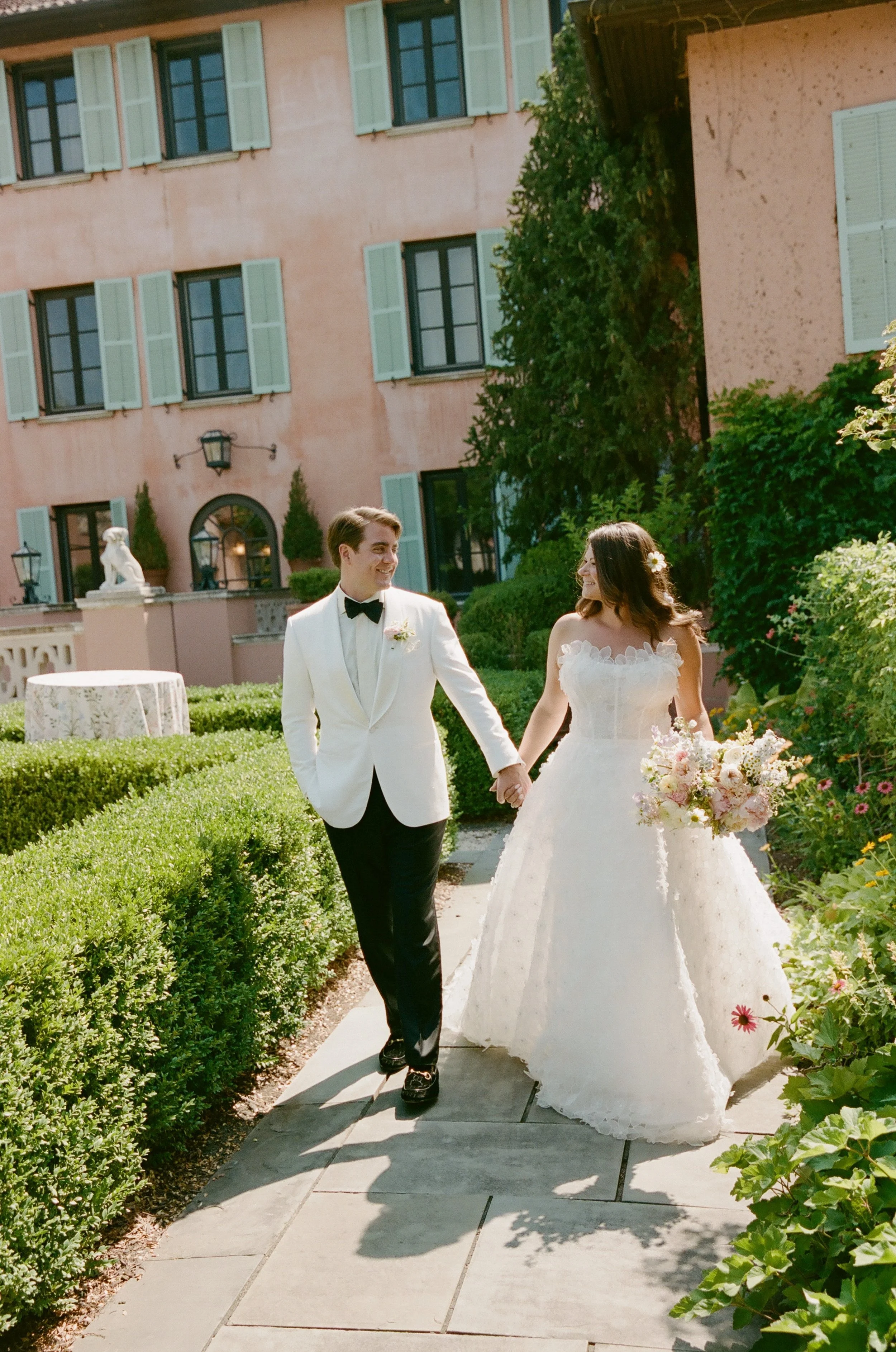 Black Tie Glenmere Mansion NY Wedding with Monique Lhuillier Wedding Dress