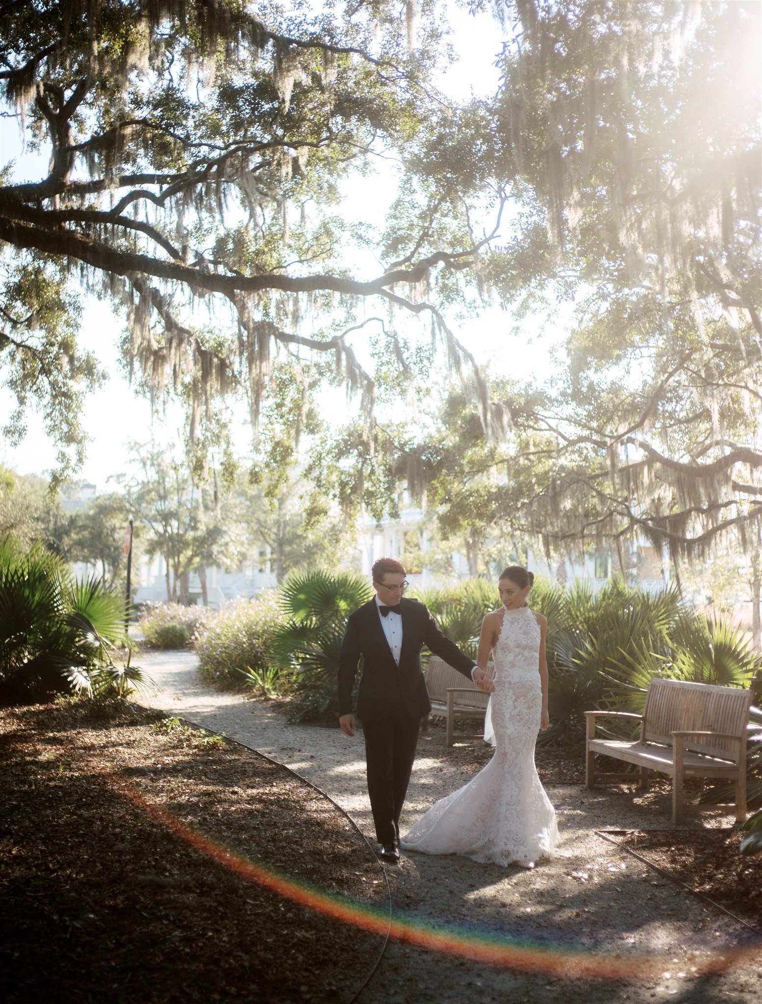black tie charleston wedding at the dunlin oscar de la renta dress