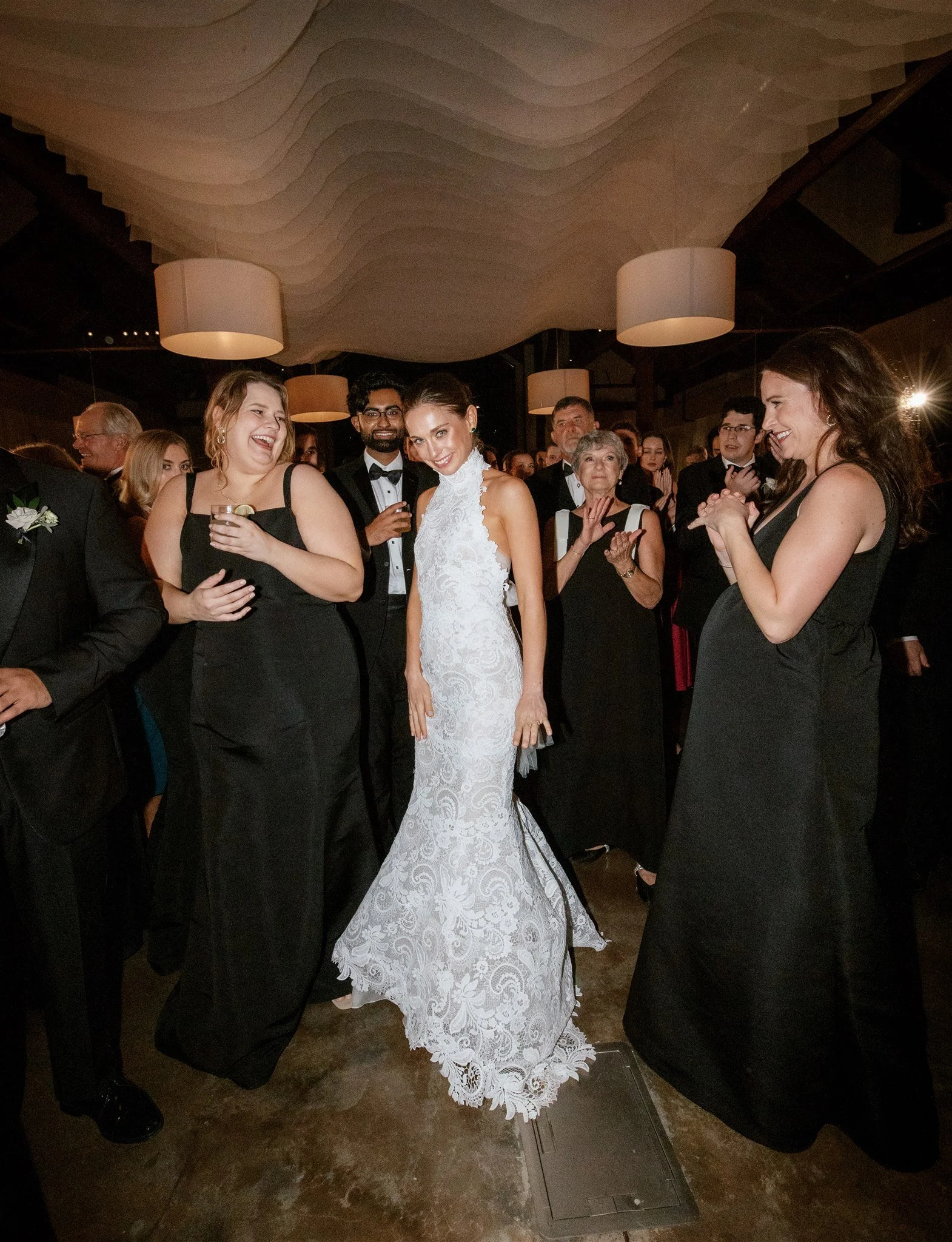 black tie charleston wedding at the dunlin oscar de la renta dress