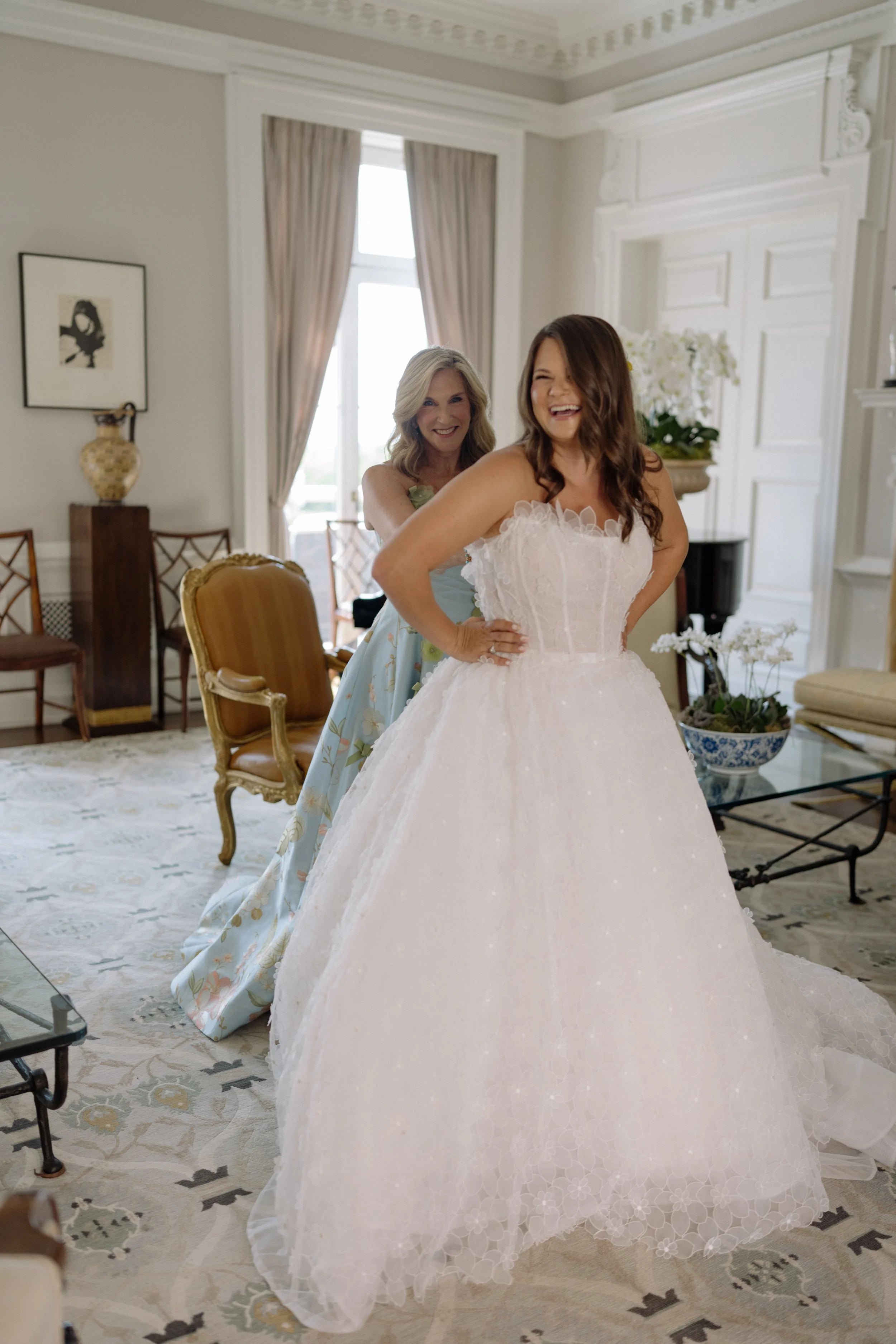 Black Tie Glenmere Mansion NY Wedding with Monique Lhuillier Wedding Dress