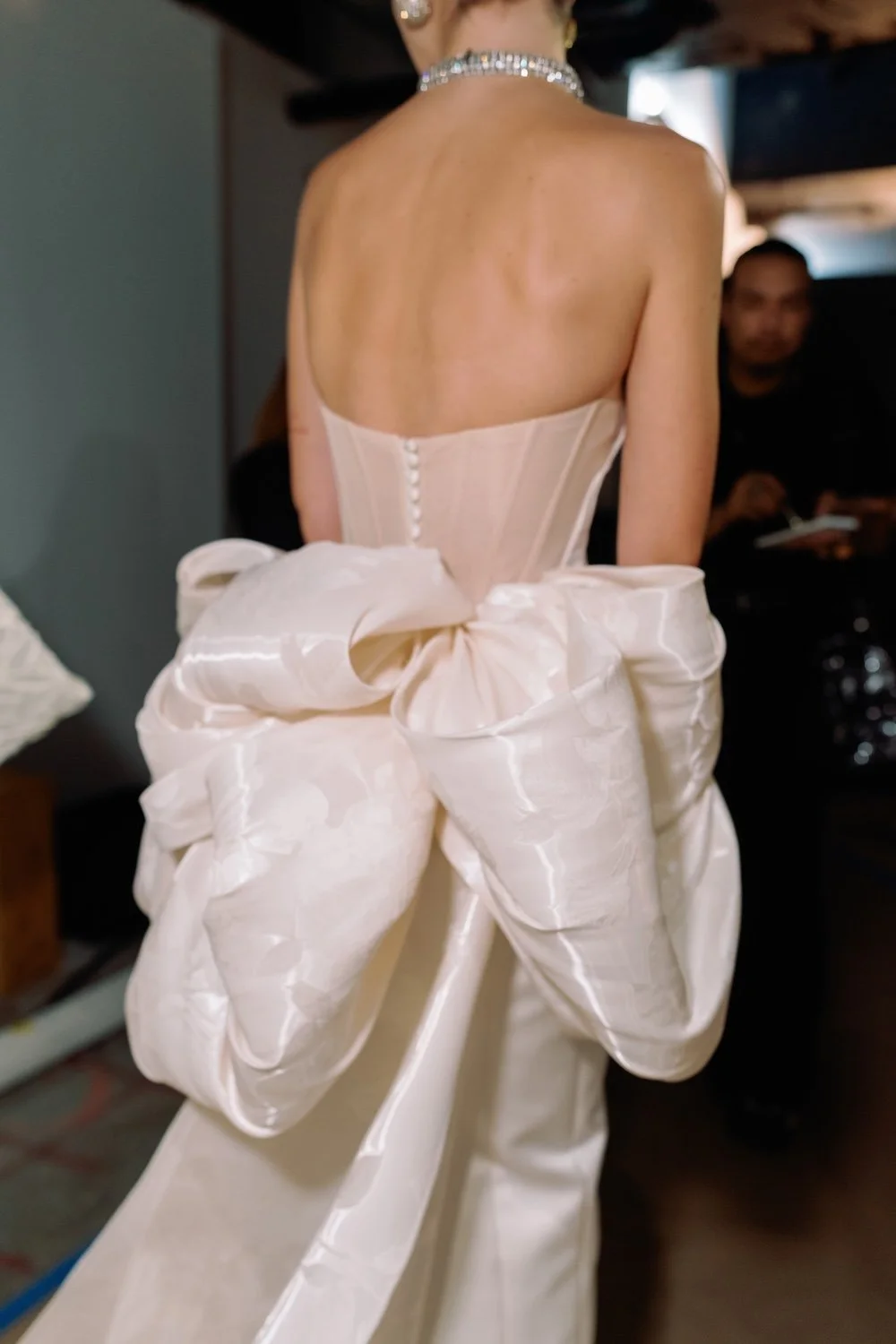 Dramatic wedding dress with corset & oversized bow from Fall 2026 New York Bridal Fashion Week, Beth Chapman Styling, Ines Di Santo