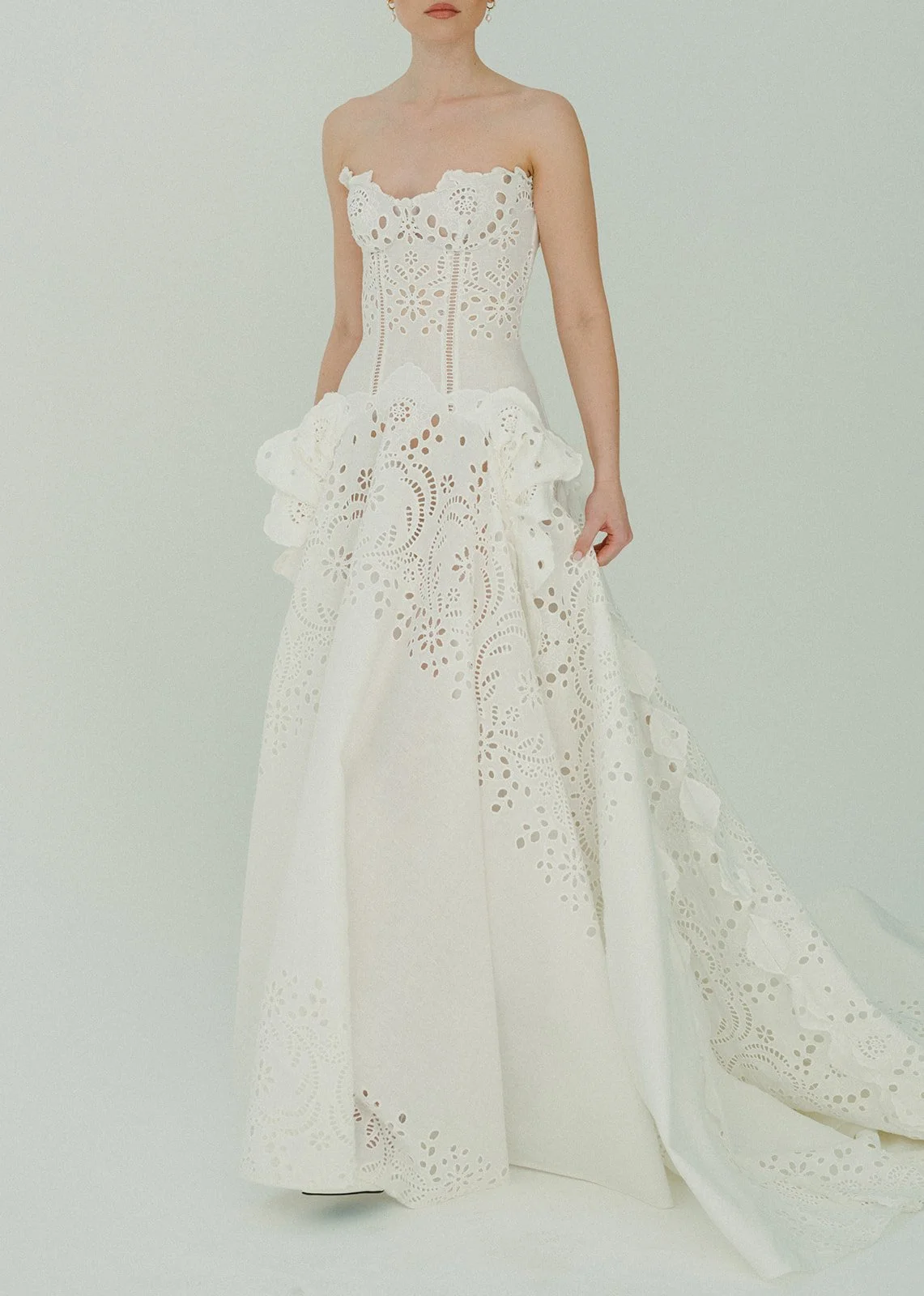 ruffle wedding dress top bridal trends leah da gloria