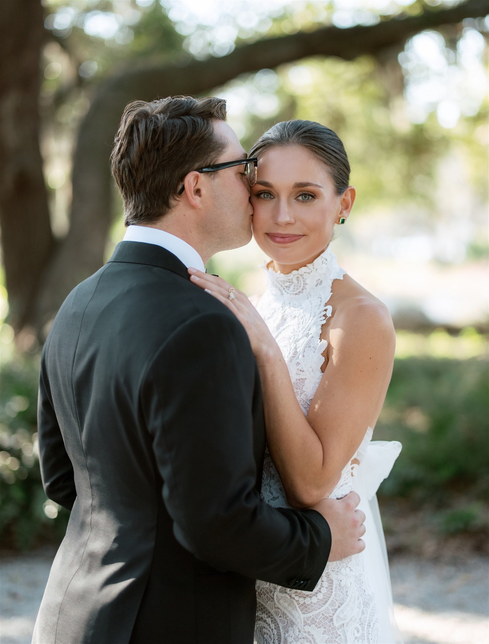 black tie charleston wedding at the dunlin oscar de la renta dress