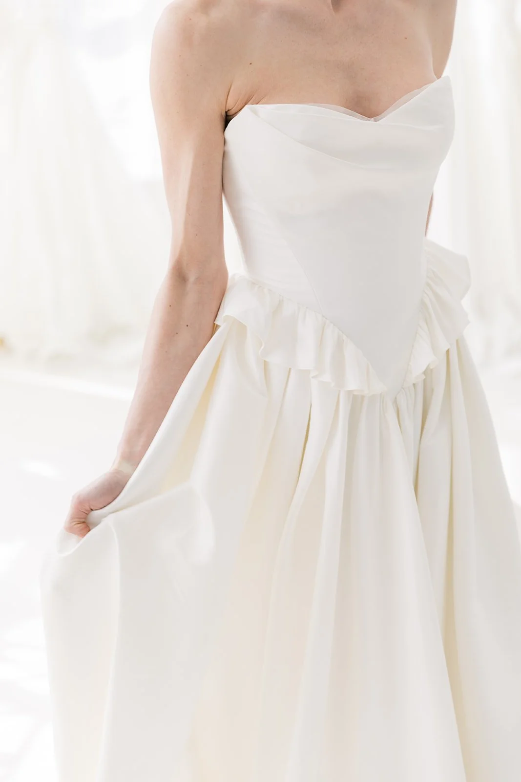 peplum wedding dress top bridal fashion trend trish peng