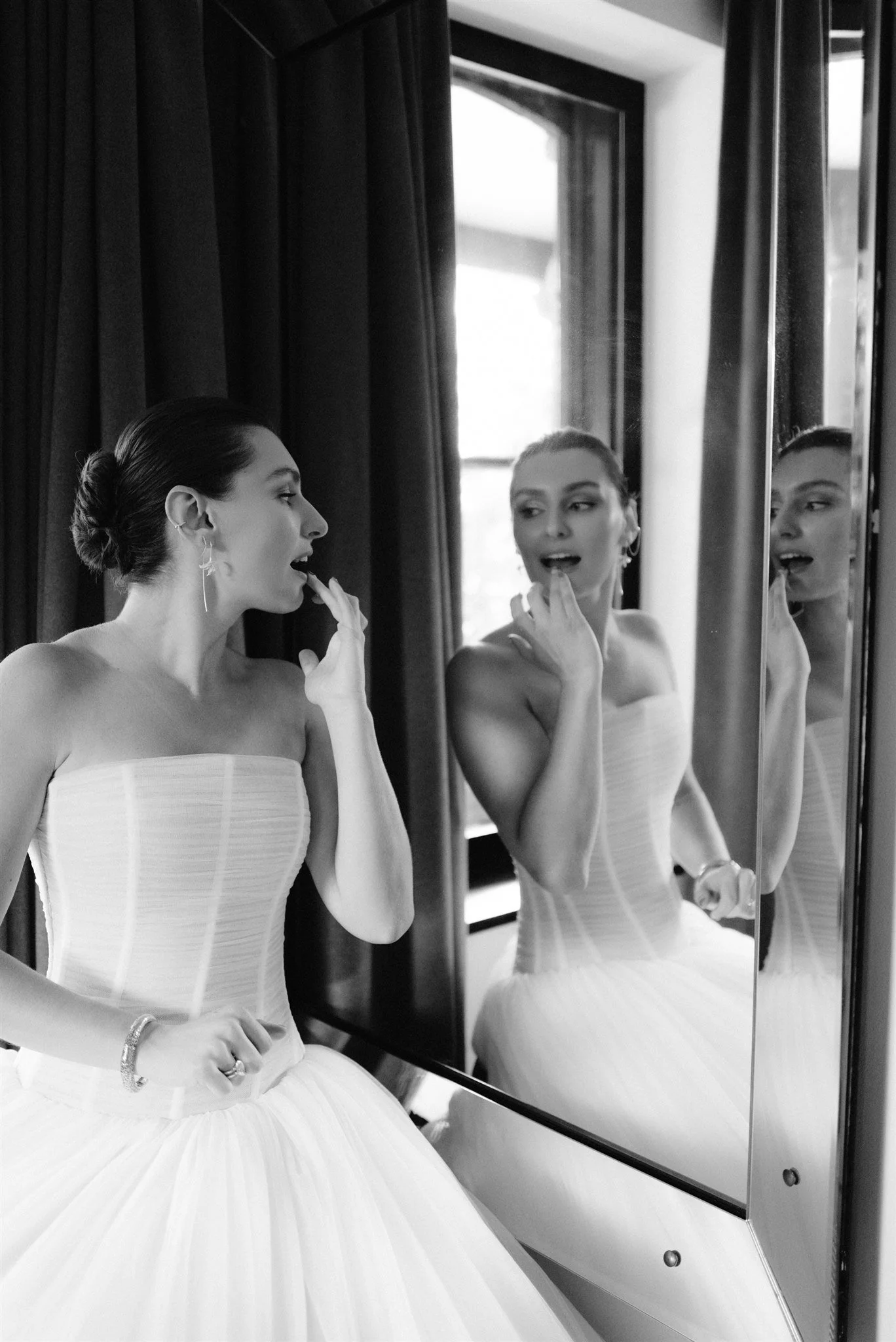 sophisticated tulle ball gown bridal dress hudson valley wedding beth chapman styling