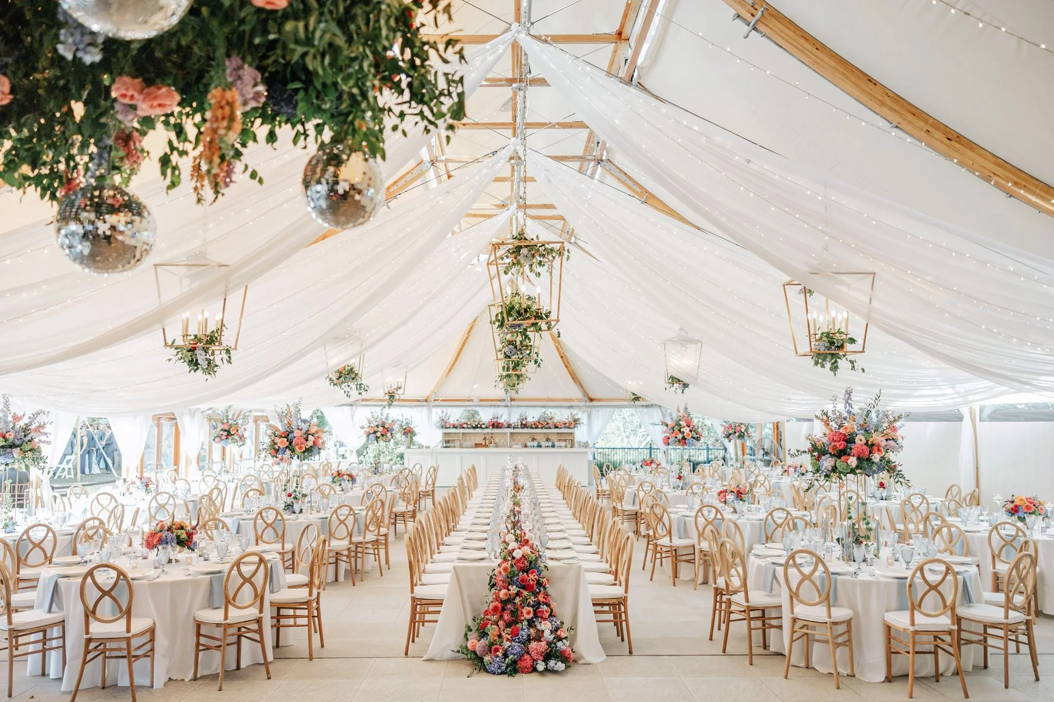 elegant modern castle hill inn tent wedding reception design details beth chapman styling