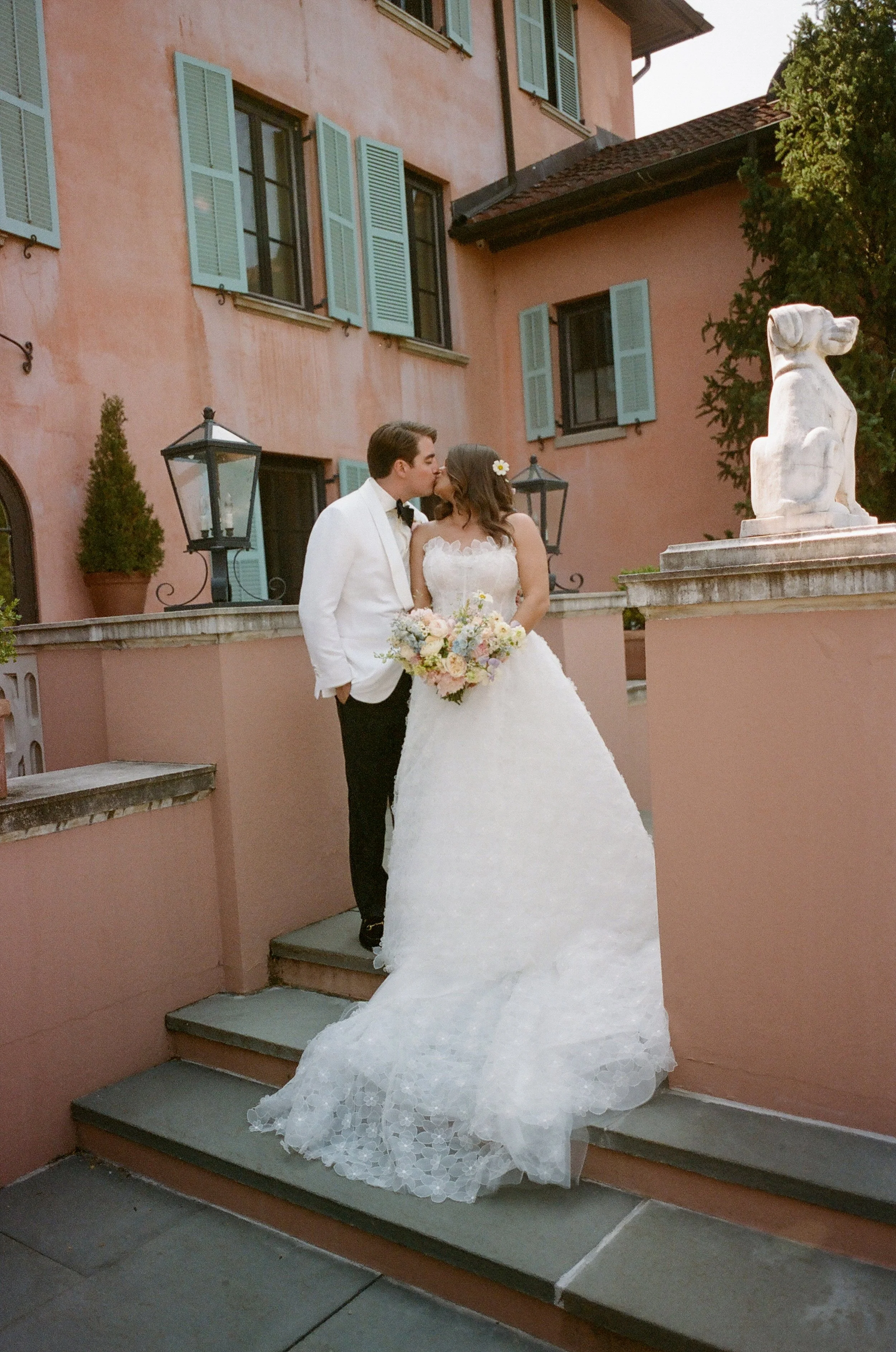 Black Tie Glenmere Mansion NY Wedding with Monique Lhuillier Wedding Dress