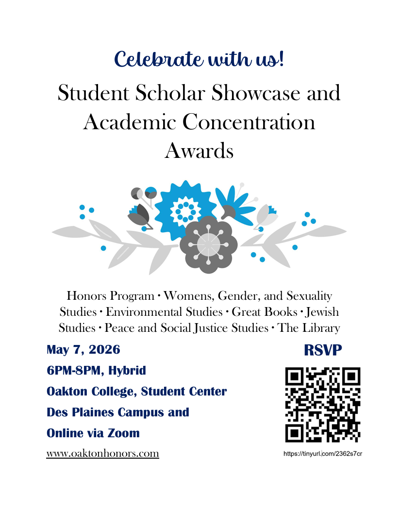 May 7, 6PM-8PM Student Scholar Showcase and Academic Concentration Awards (SSSACA)