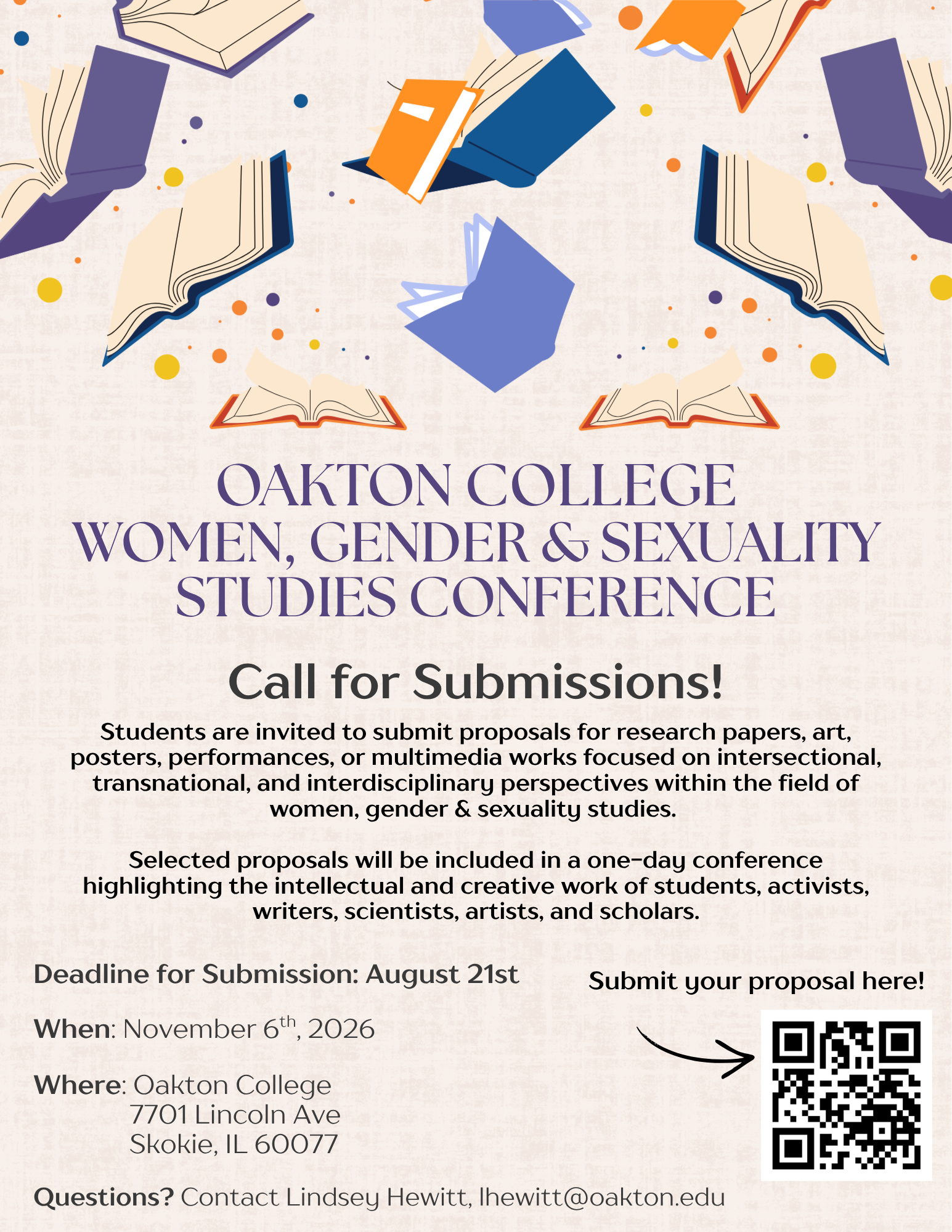 2026 Oakton WGSS Conference: Intersections in Motion, Call for Proposals
