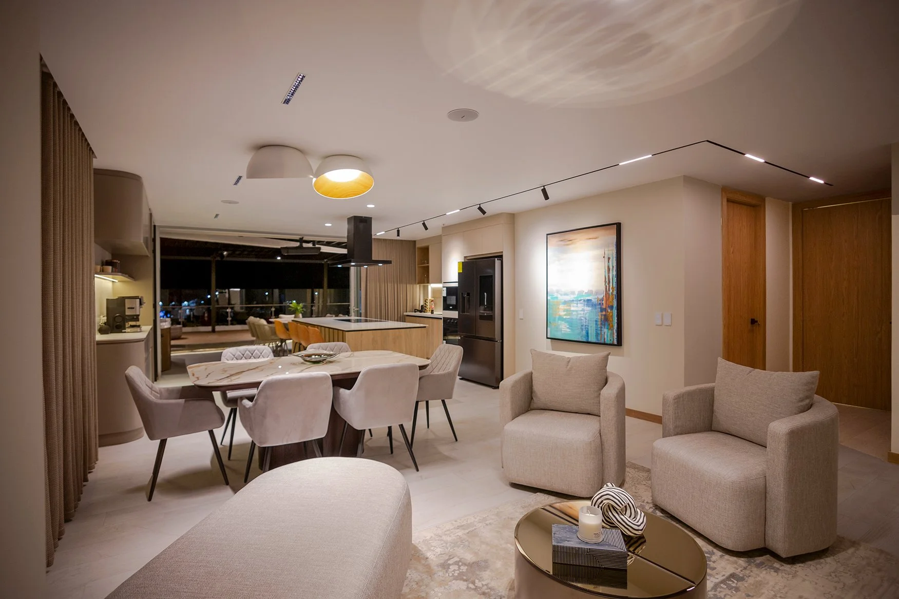 Diseño Interior Departamento Quito - Sala Comedor - Cocina