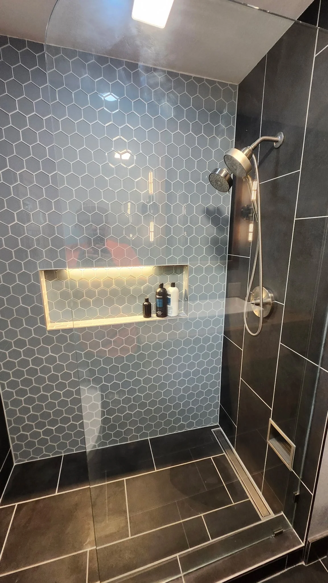 Final outcome of the bathroom rendering varied with colour selections.   The customer hand selected each tile and we helped make this into reality.   What's your vision?