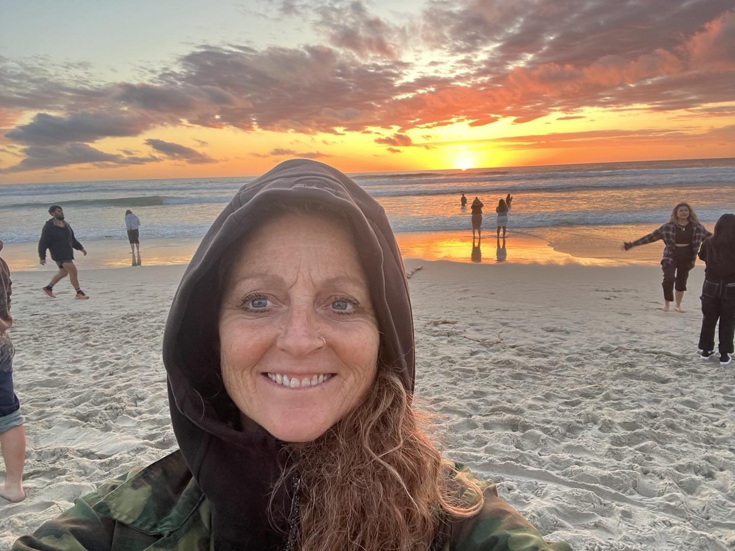 So beautiful here in San Diego! Feeling nourished and deep gratitude! Such happiness! Sunset on mission Beach.