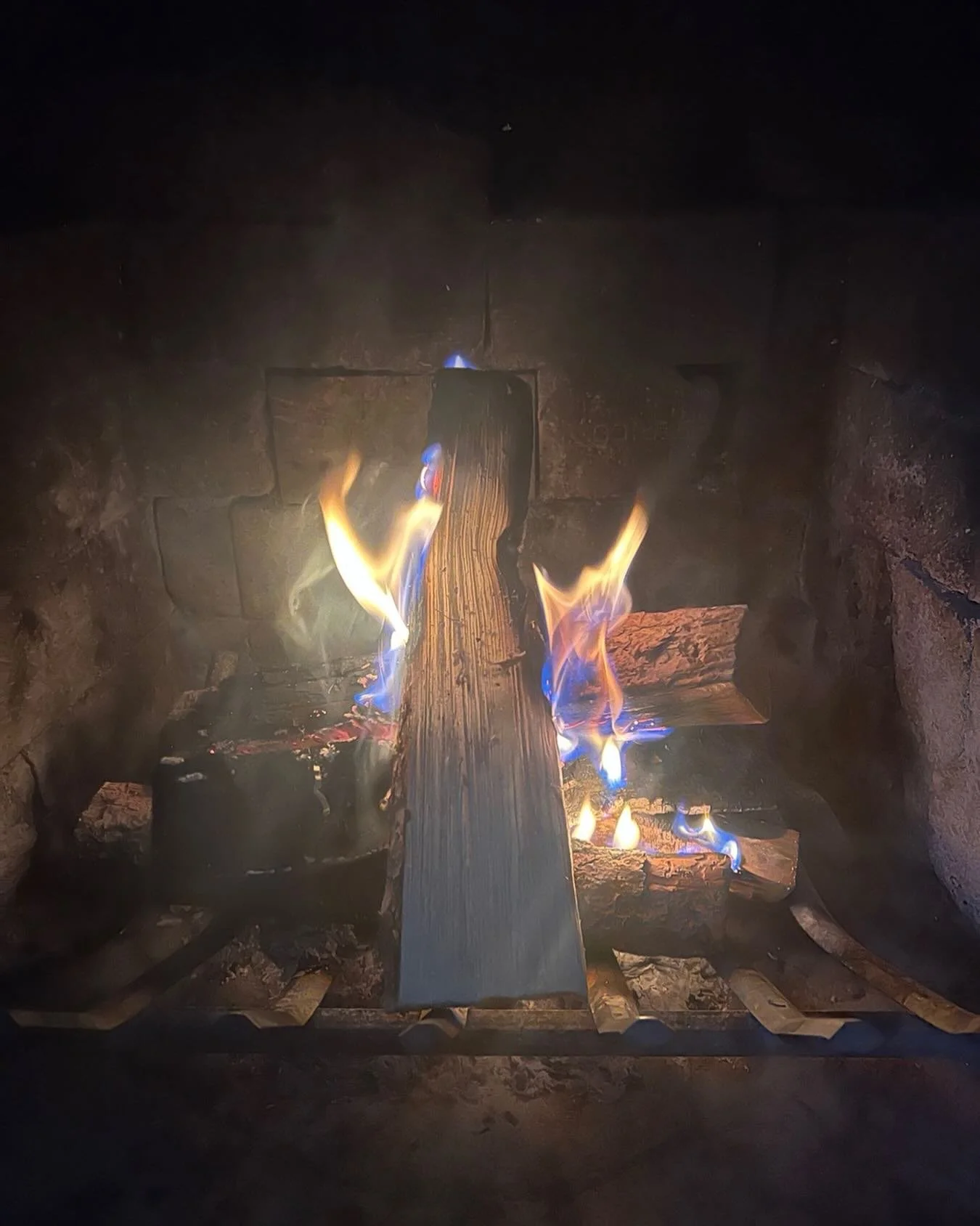 Morning fire. Such beautiful medicine. Deeply appreciated. In a cabin in Estes park, Rocky Mountains