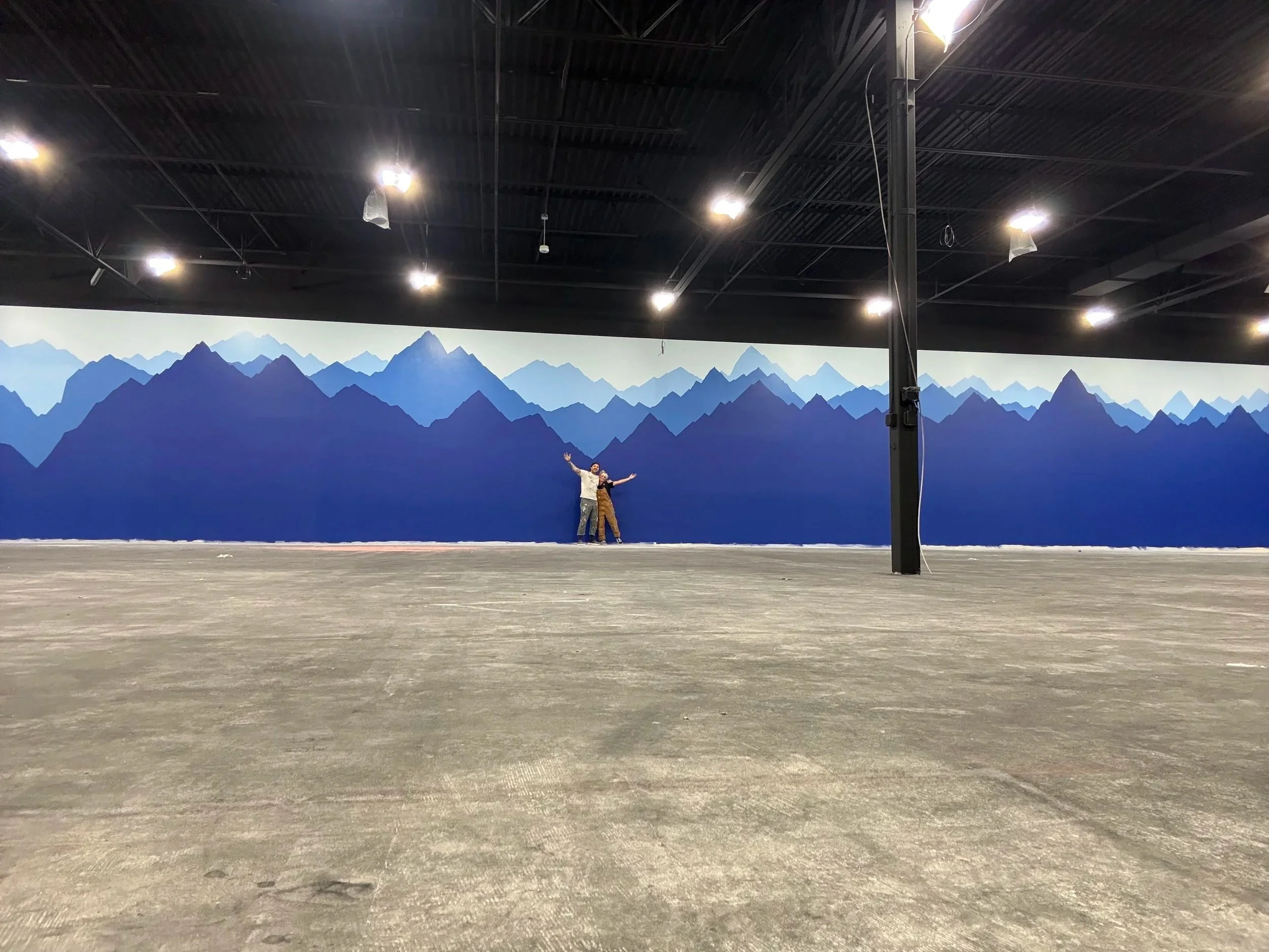 300' of Mountain Silhouettes at the up-and-coming Family Fun Center 'In Flight' in Wenatchee, WA