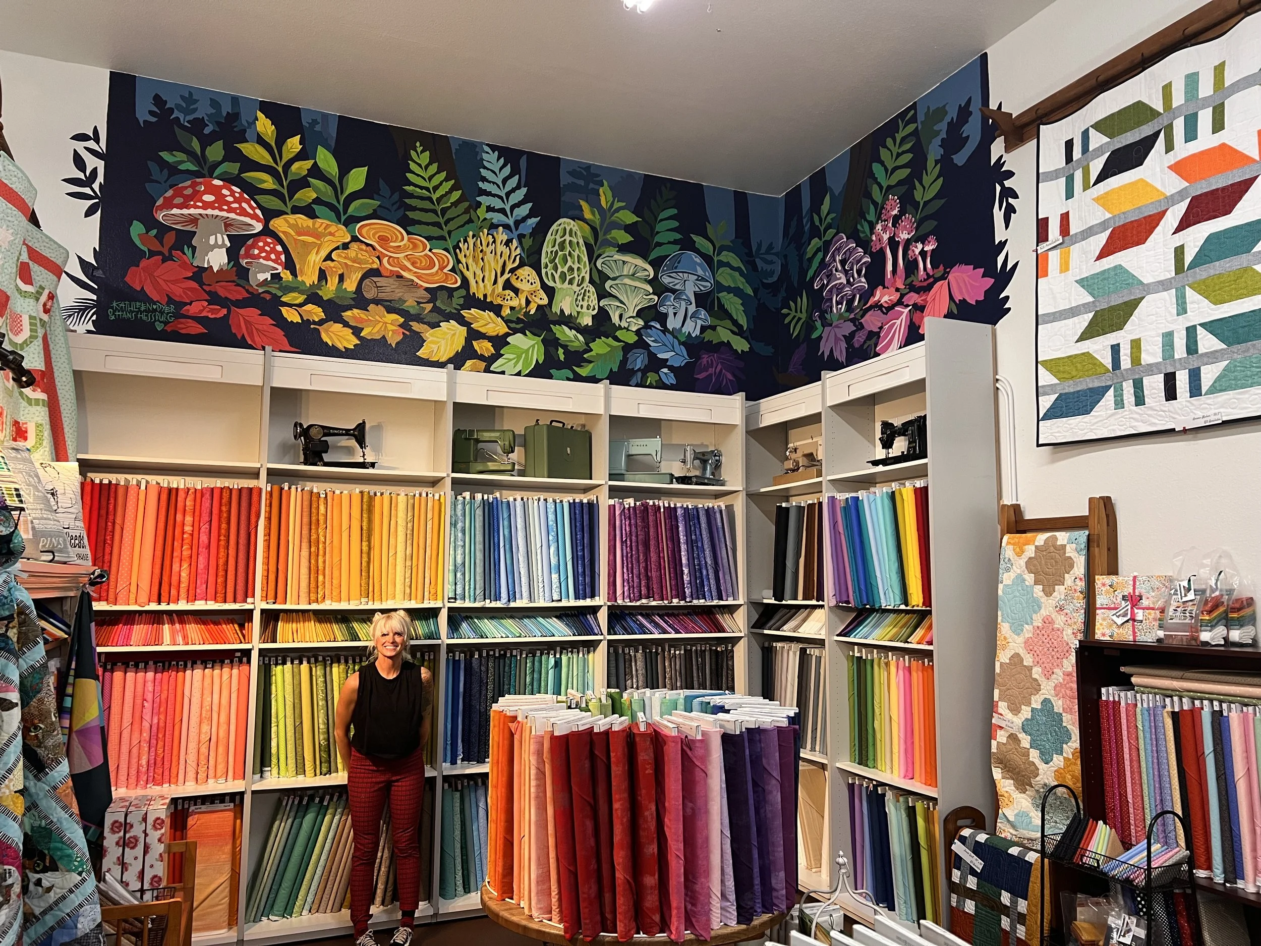 Mushroom Forest Mural at Leavenworth Quilt Company