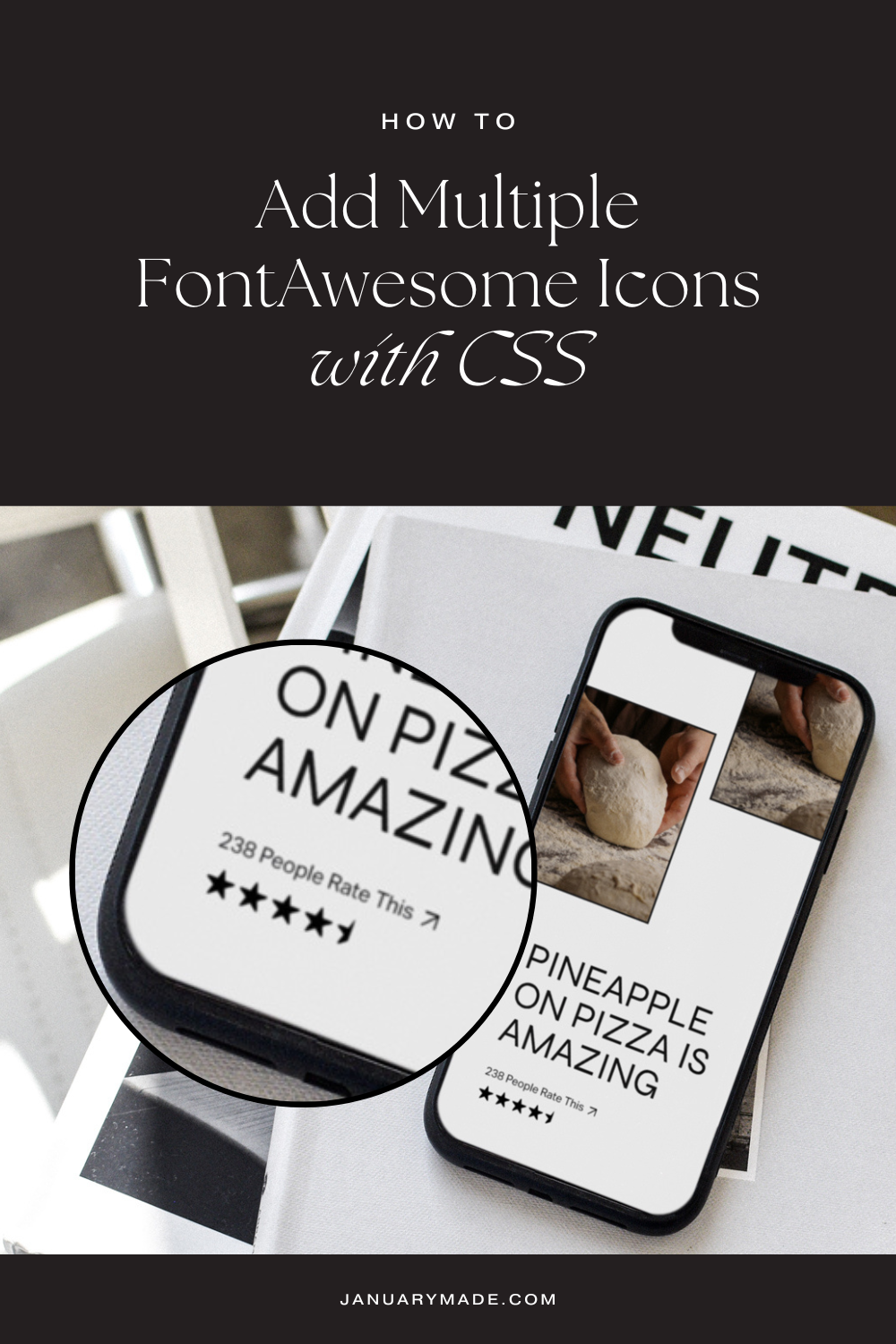 How To Add Multiple FontAwesome Icons with CSS