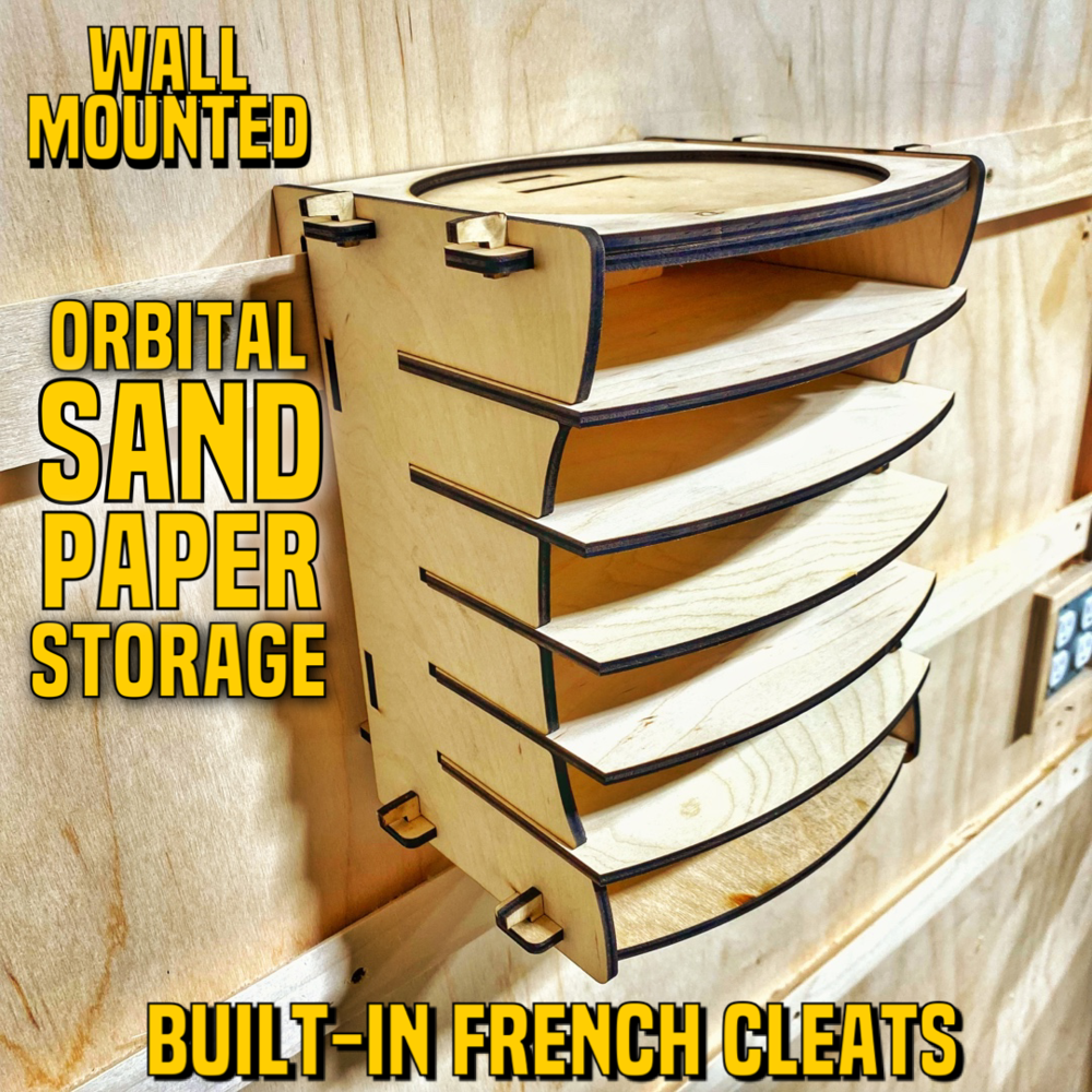 CNC Files for Wood French Cleat Sandpaper Organizer French Cleat Wall CNC  Router Files Sandpaper Storage Cabinet 