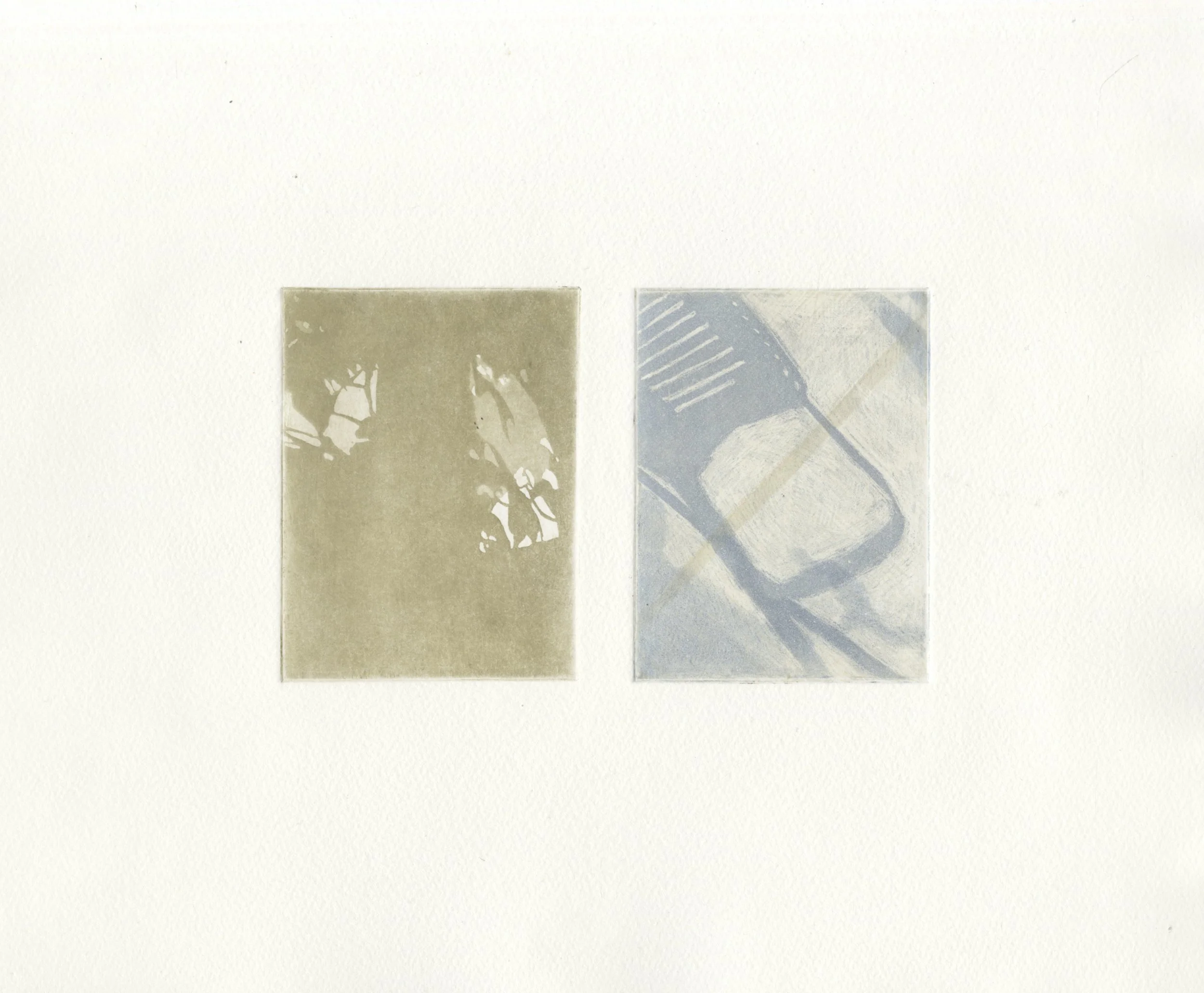 Winter/Spring. Aquatint using crayon and liquid stop out, 12.5x10in, 2024.