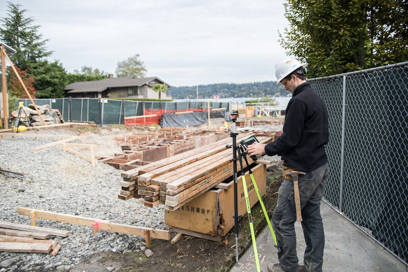  A robotic total station aids in the layout of residential foundation walls. 