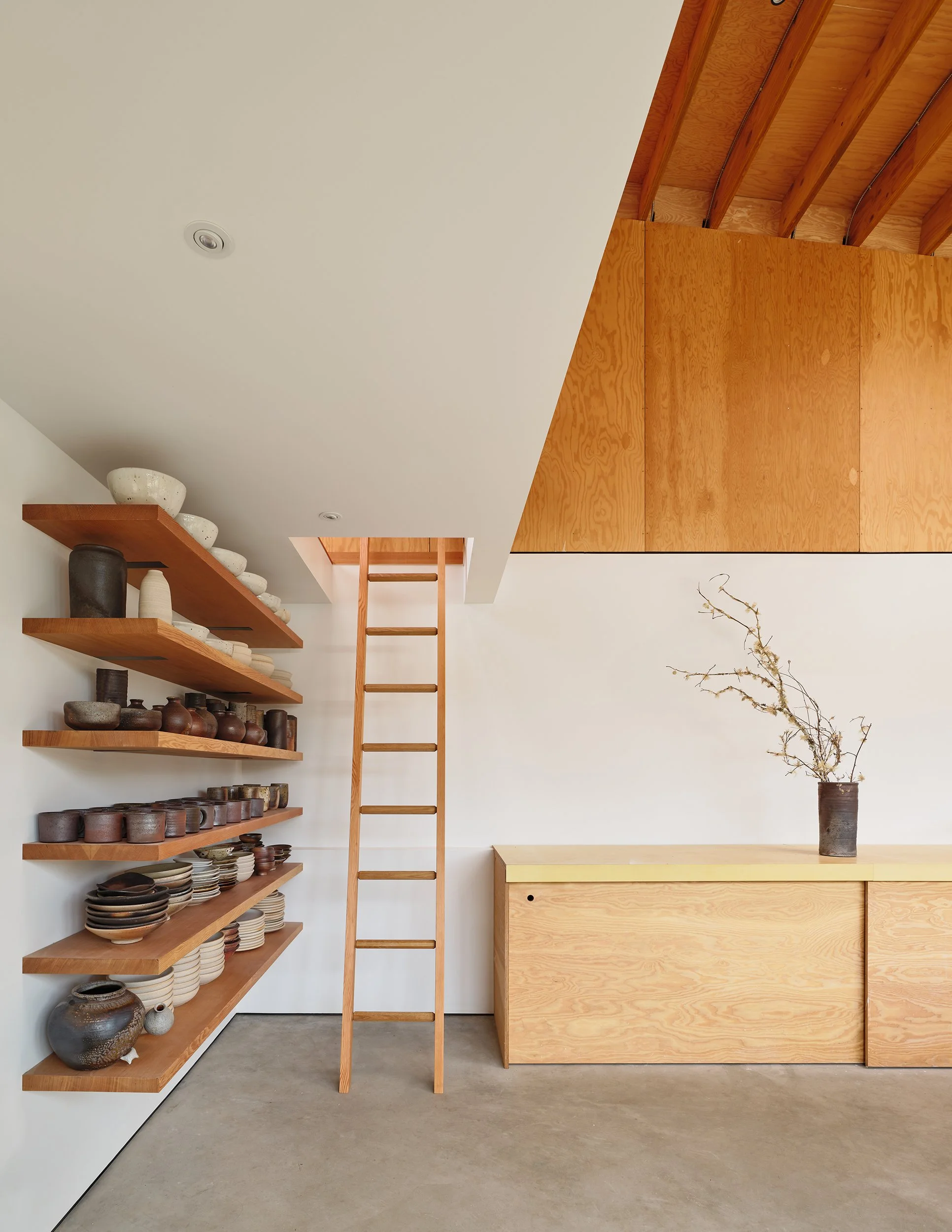 GO'C_Ceramics Studio_22 Interior Loft Ladder.jpg