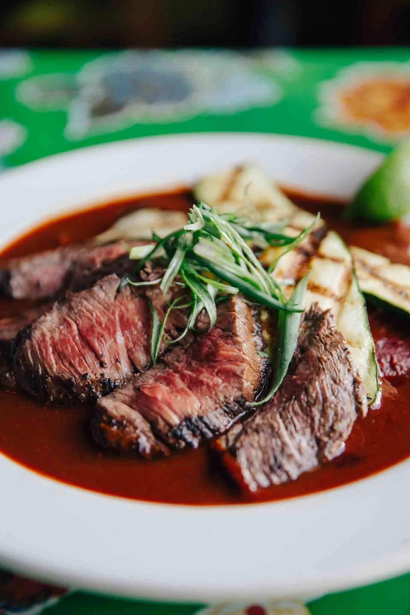 skirt steak with mole at el camino in fremont seattle