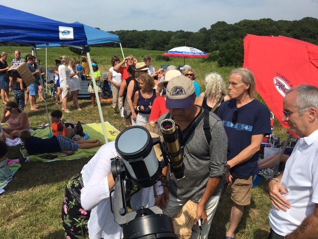 Eclipse viewing at SoFo, August 21, 2021