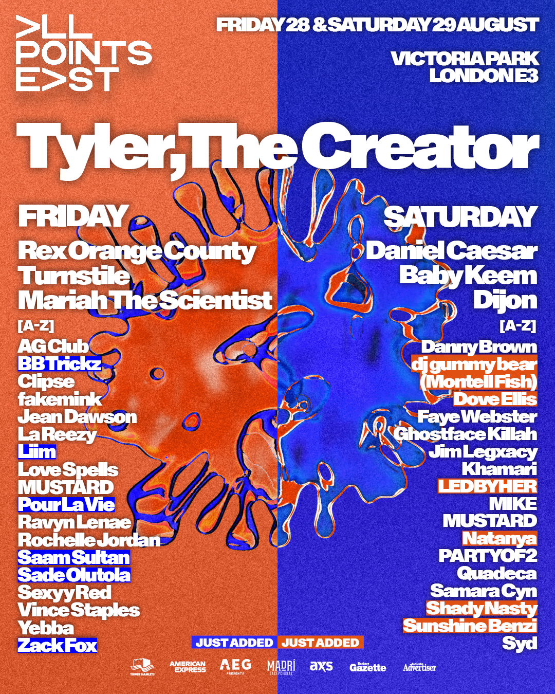 ALL POINTS EAST HAS ANNOUNCED A CURATED SECOND WAVE OF SUPPORT ACTS