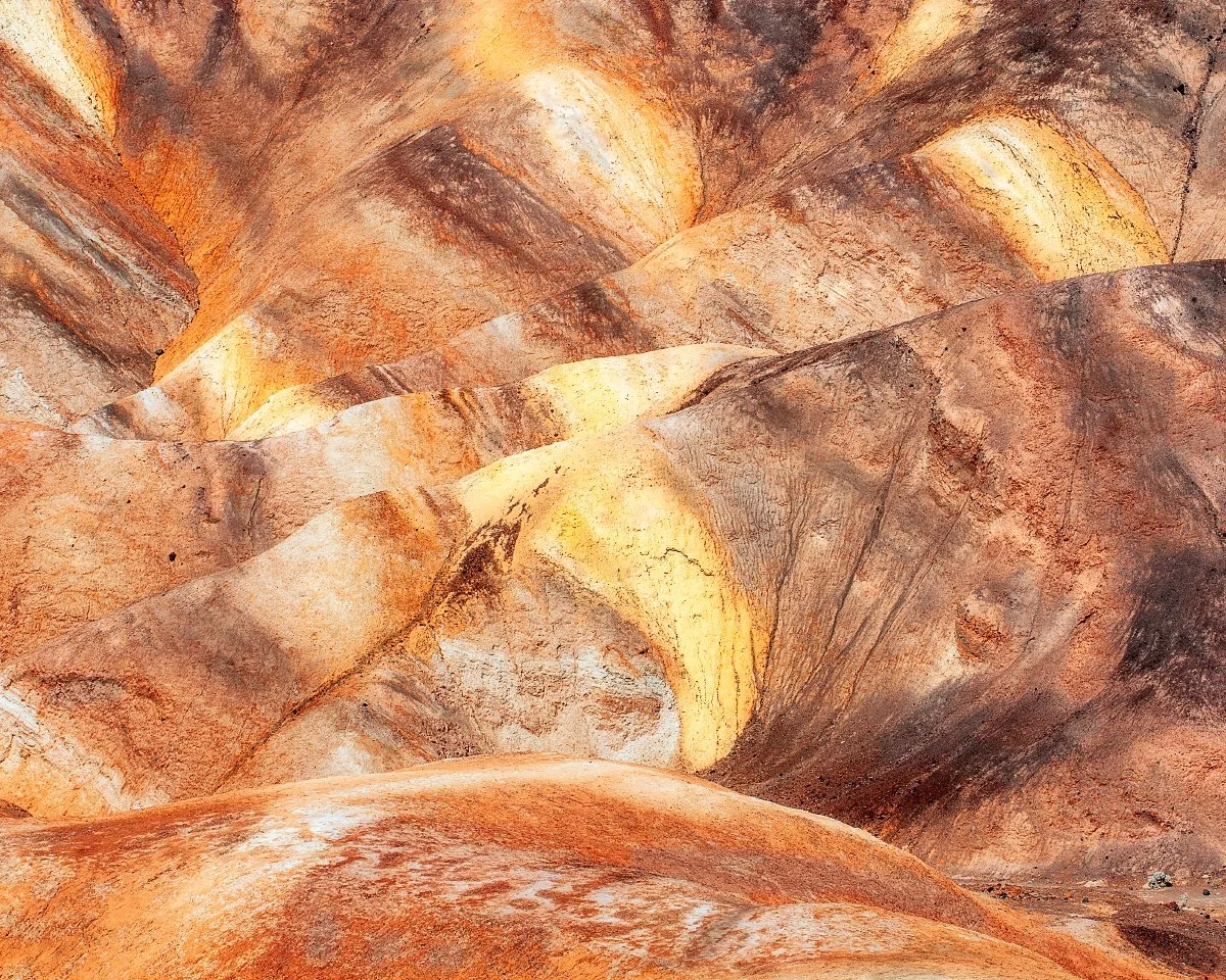 Abstract Landscape in Death Valley, California: Vibrant Rock Formations, Natural Patterns, Scenic Desert Beauty.
  Abstract, Intimate Landscapes  