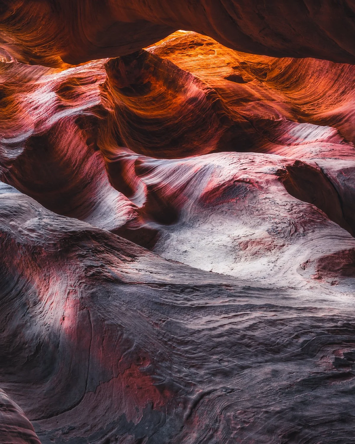 Abstract Rock Formations in Buckskin Gulch, Utah: Stunning Red Walls, Unique Geological Features, Scenic Beauty.
  Abstract  